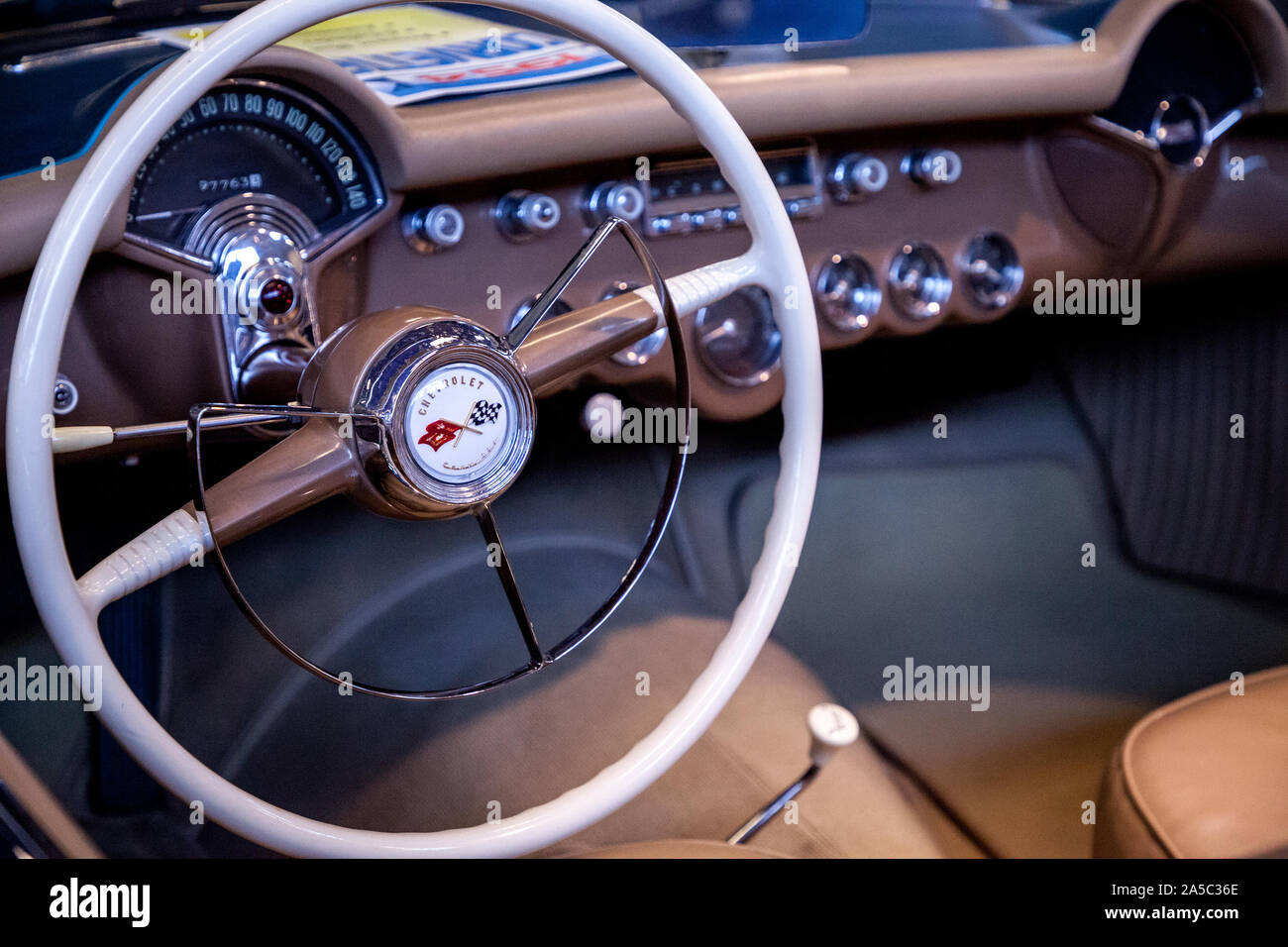 Punta Gorda, Florida, USA October 13, 2019 Blue 1954 Chevrolet