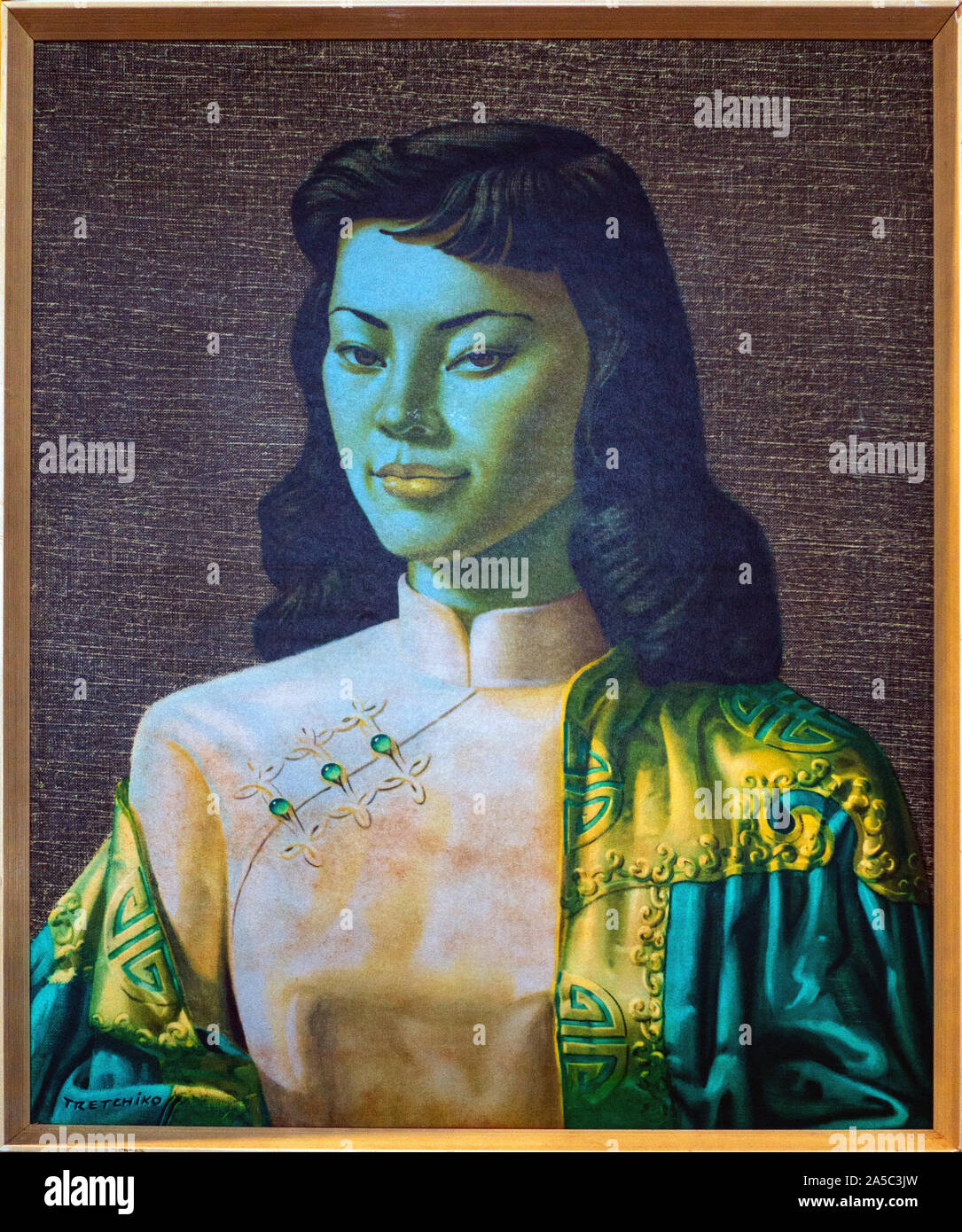 Original print of Miss Wong by Vladimir Tretchikoff Stock Photo