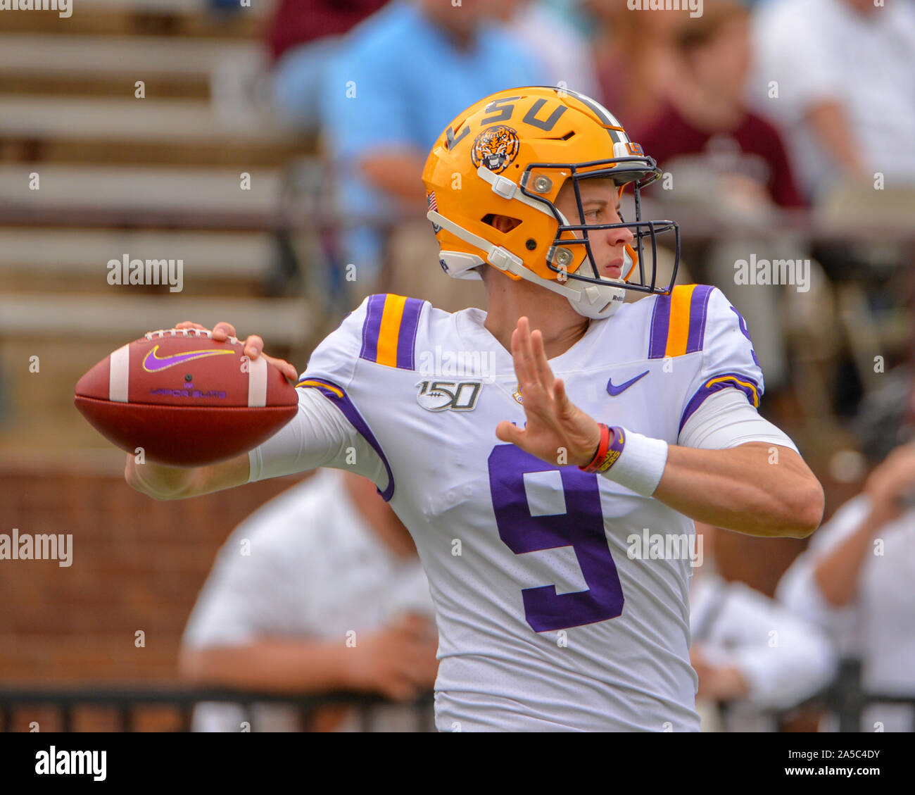 Starkville, MS, USA. 19th Oct, 2019. LSU tackle, Tyler Shelvin (72) during  the NCAA football game between the LSU Tigers and the Mississippi State  Bulldogs at Davis Wade Stadium in Starkville, MS. Credit: Kevin  Langley/CSM/Alamy Live News Stock Photo