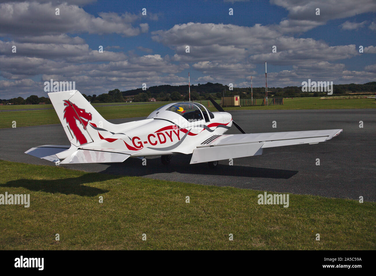 Light aircraft parked. Wolverhampton Halfpenny Green Airport. South Staffordshire. UK Stock Photo