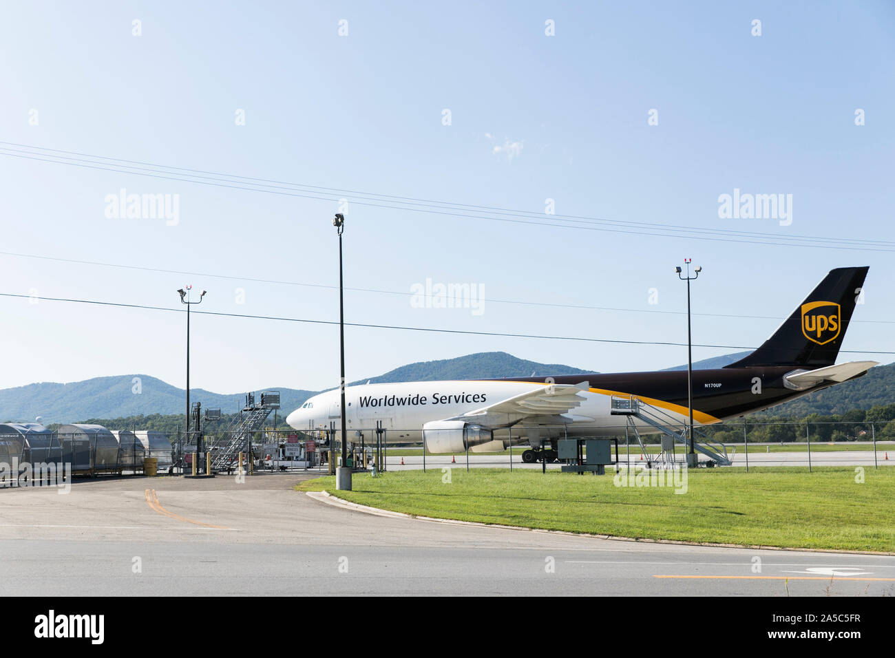 A UPS (United Parcel Service) Airlines Airbus A300 cargo airplane in