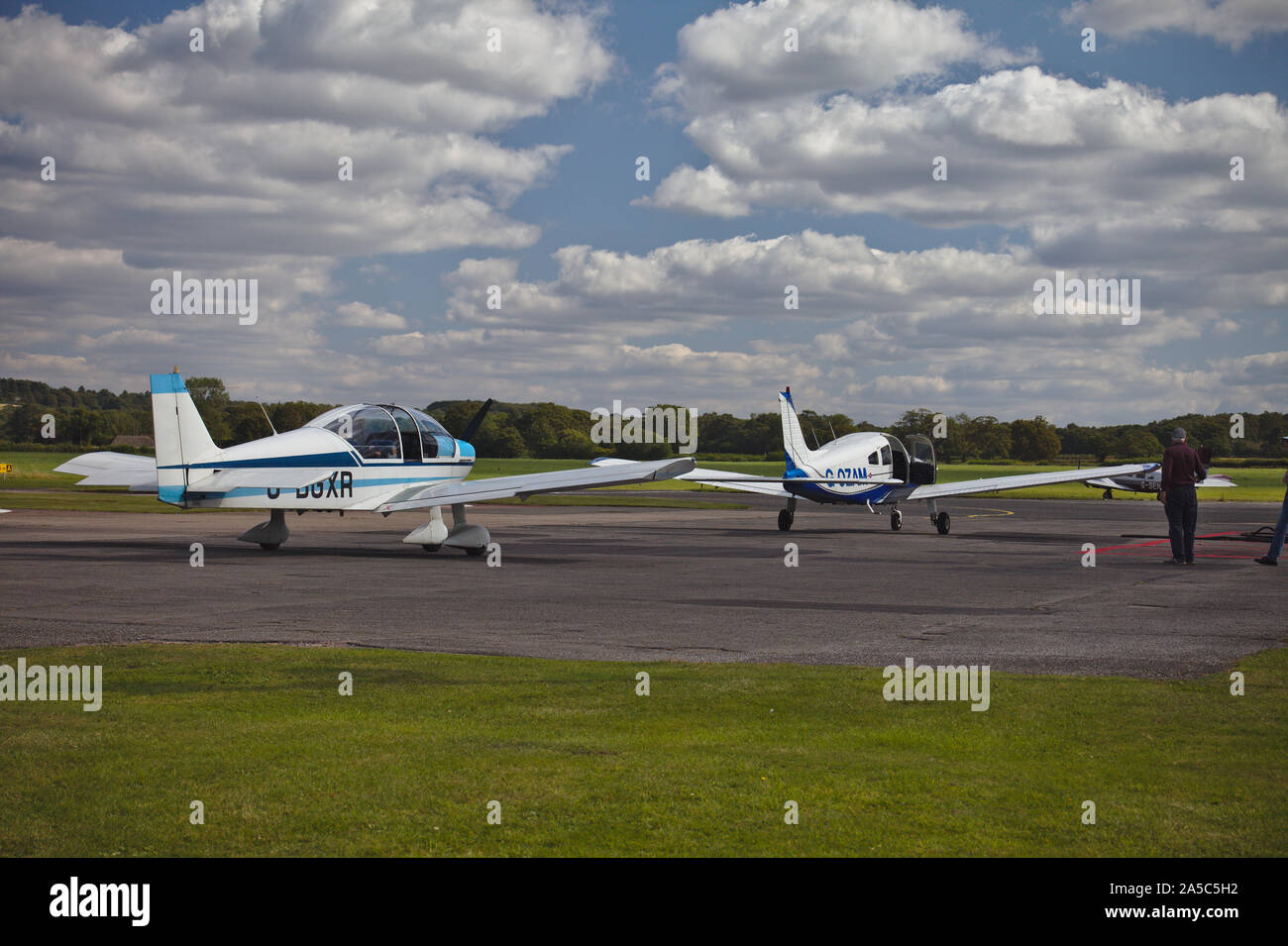 Light aircraft. Wolverhampton Halfpenny Green Airport Stock Photo