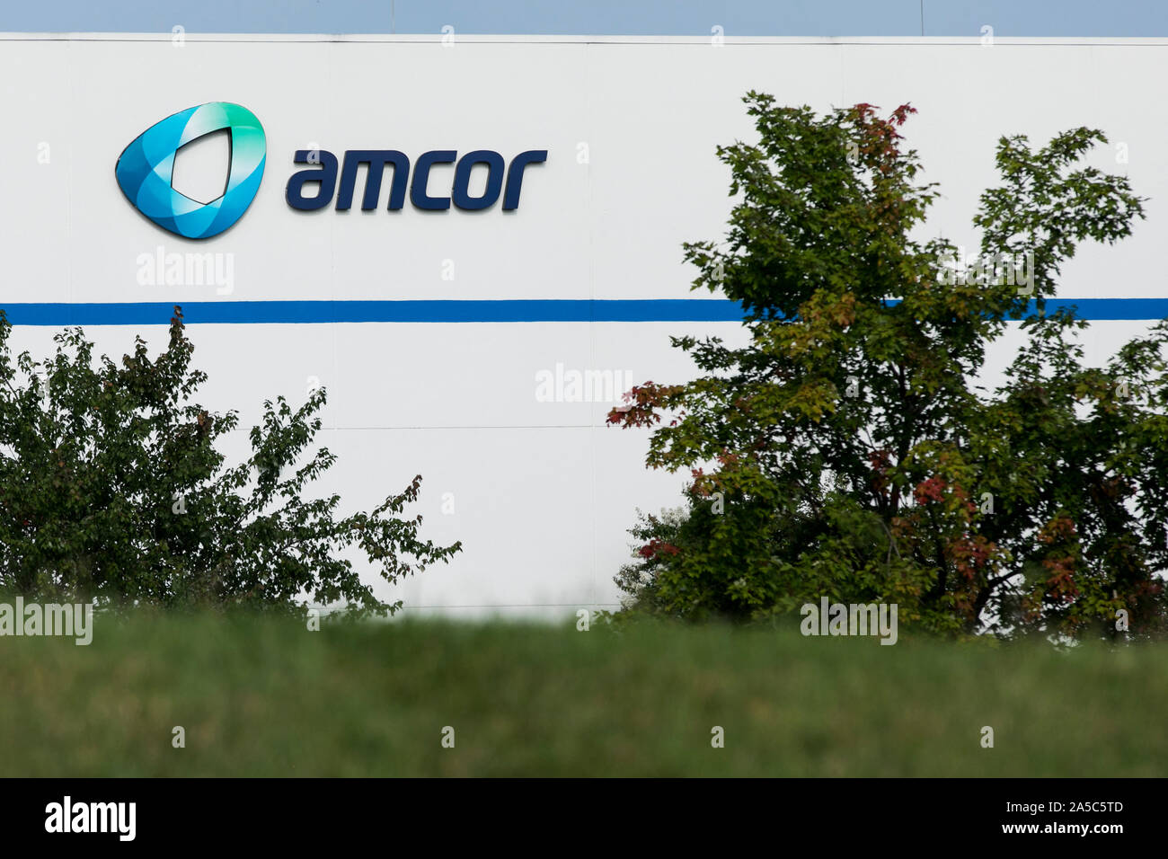 A logo sign outside of a facility occupied by Amcor in Reidsville ...