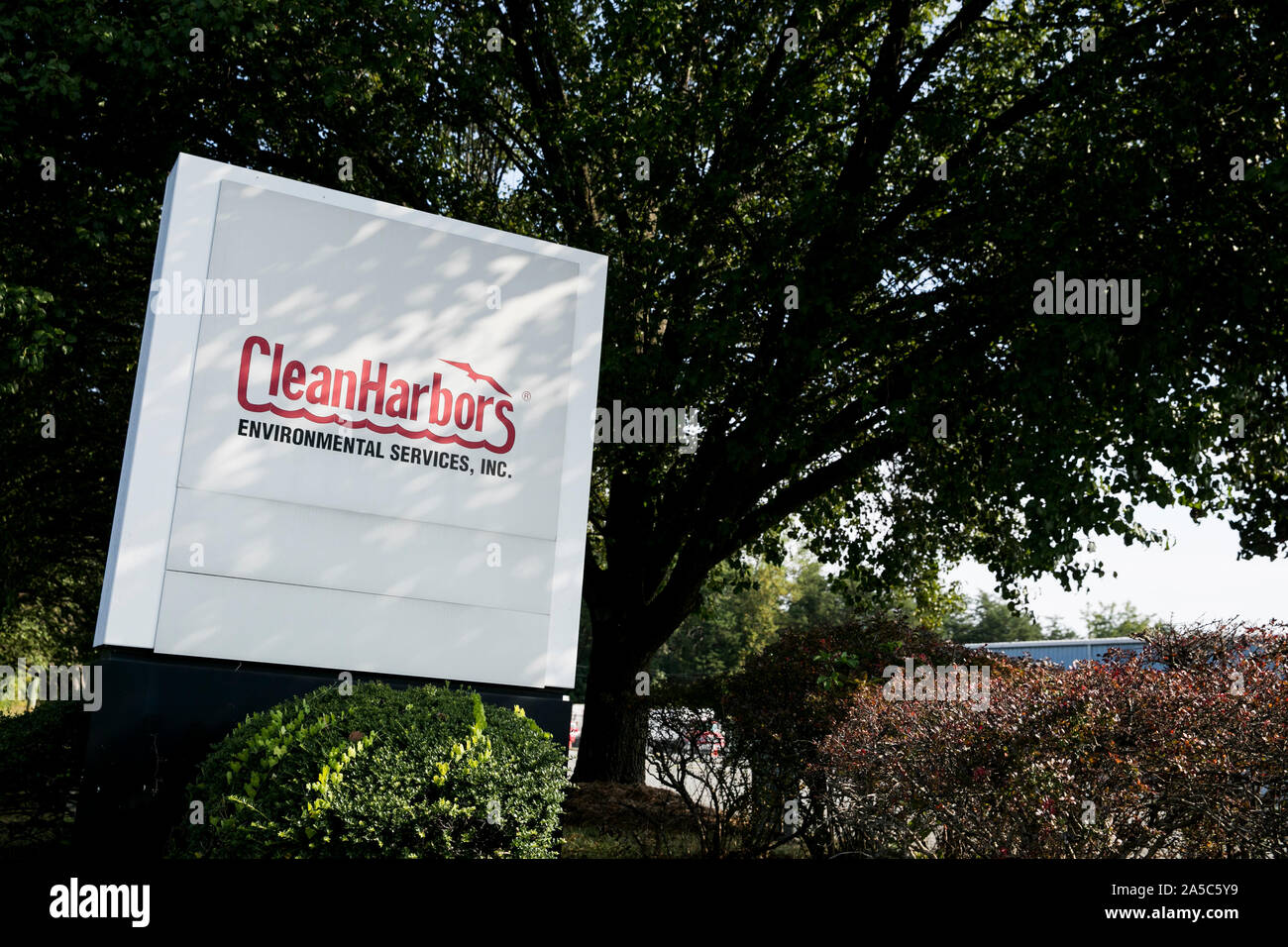 A logo sign outside of a facility occupied by Clean Harbors, Inc., in Reidsville, North Carolina on September 15, 2019. Stock Photo