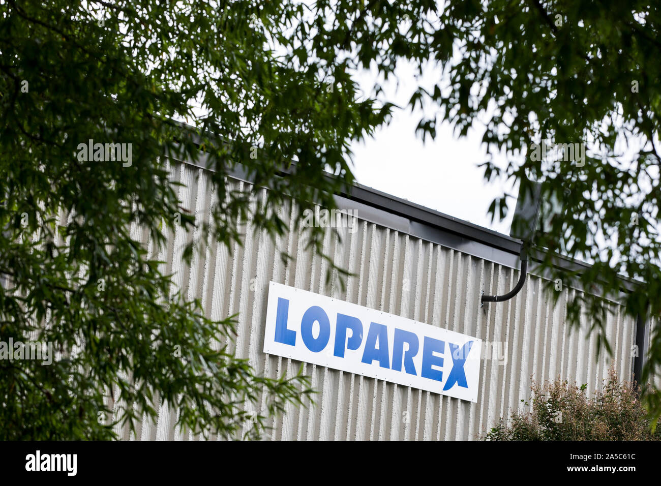 A logo sign outside of a facility occupied by Loparex in Eden, North