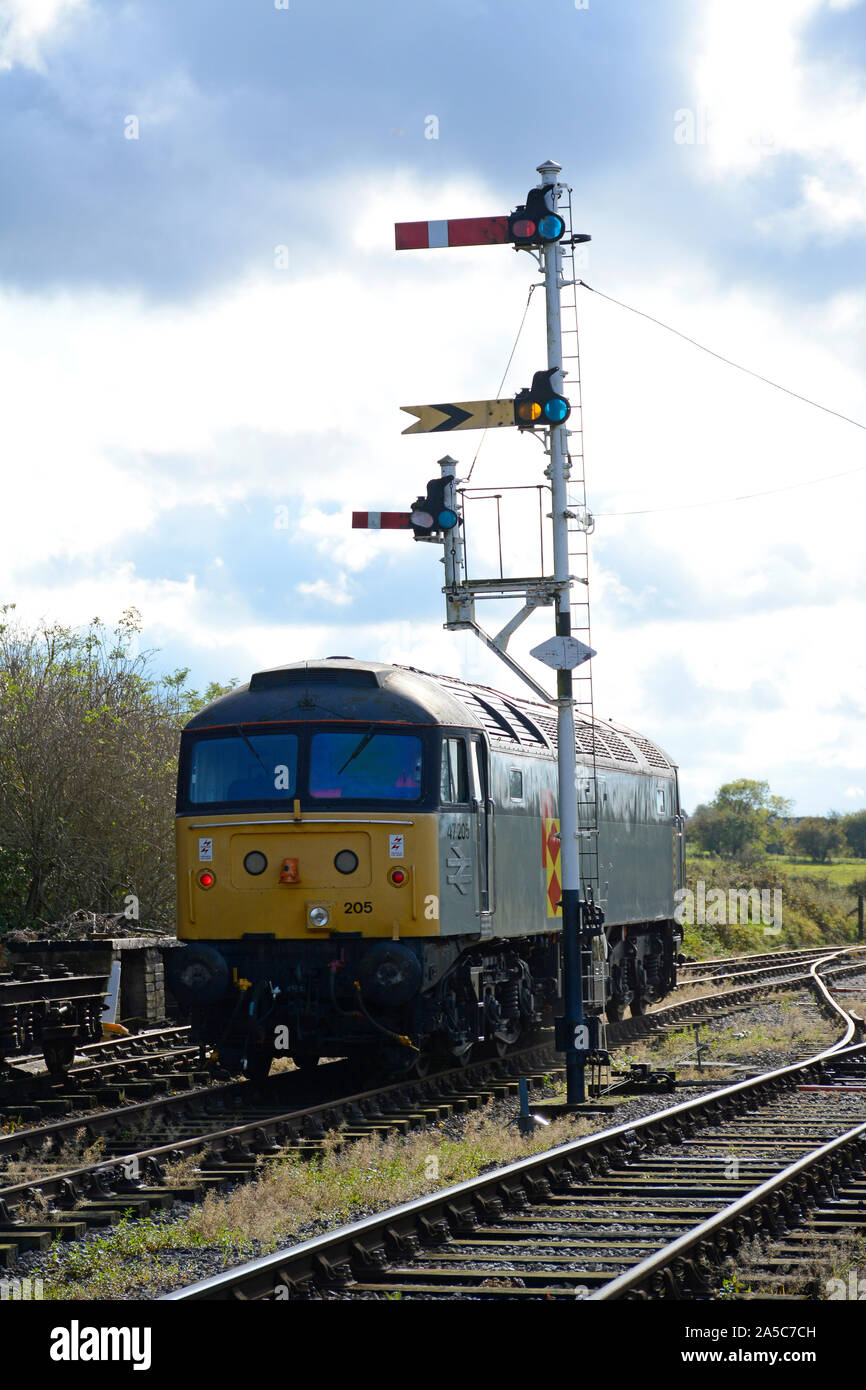 Class 47 locomotive 47205 at the Northampton and Lamport Railway Autumn Gala, October 2019 Stock Photo