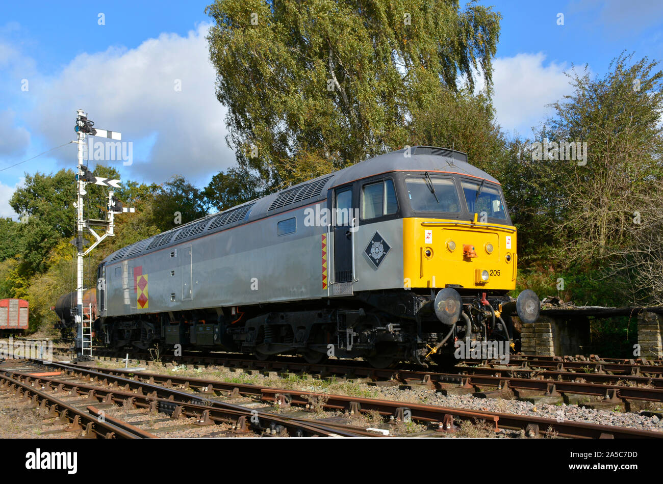 Class 47 locomotive 47205 at the Northampton and Lamport Railway Autumn Gala, October 2019 Stock Photo
