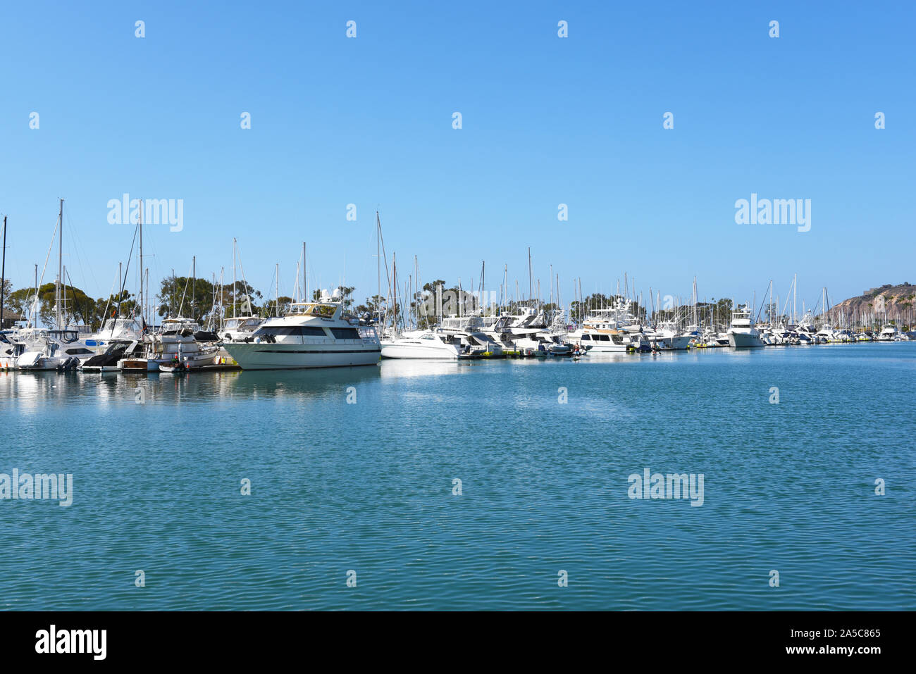 DANA POINT, CALIFORNIA 18 OCT 2019 Channel with boats docked in