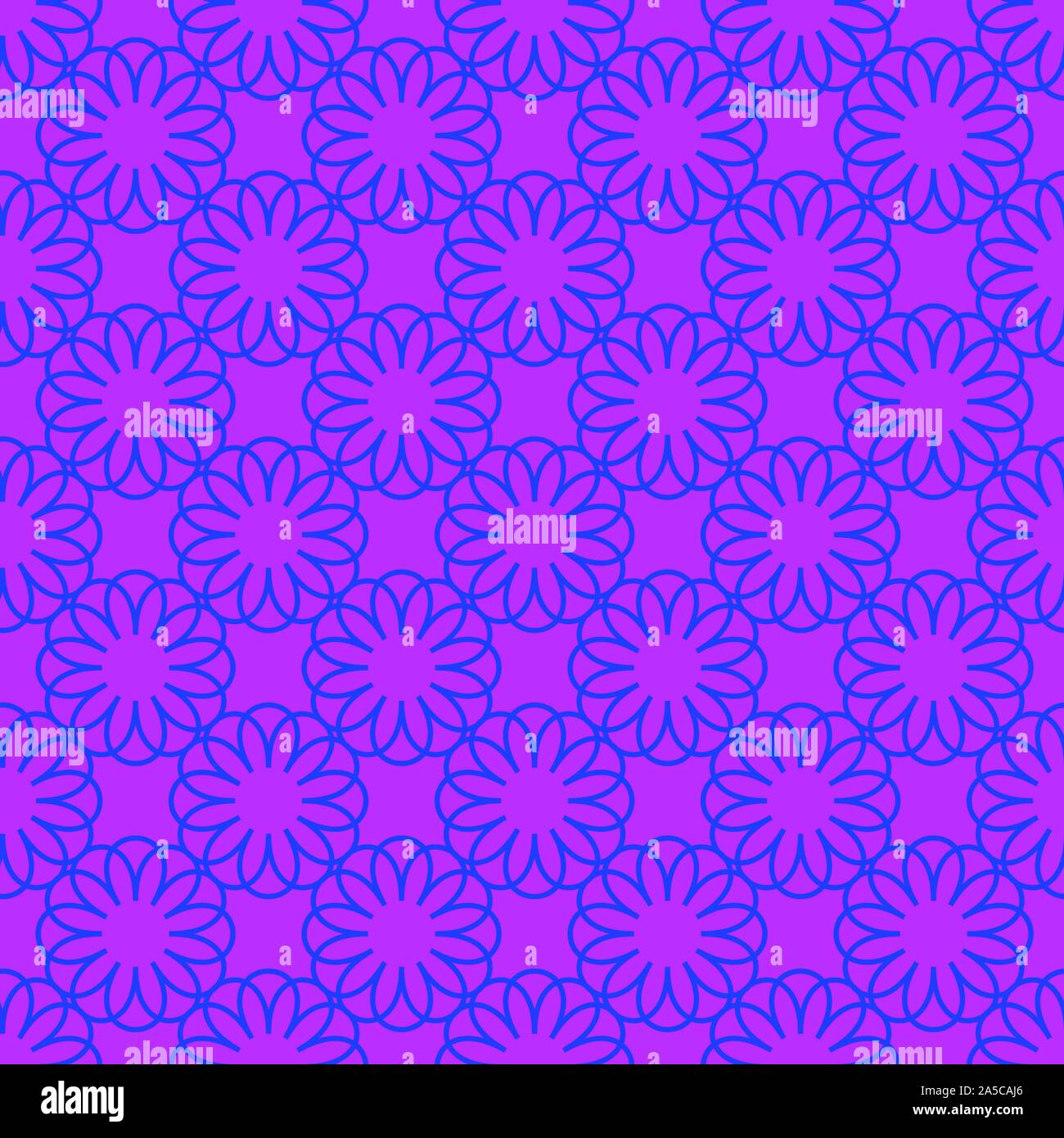 Abstract blue floral pattern on the magenta background Stock Vector
