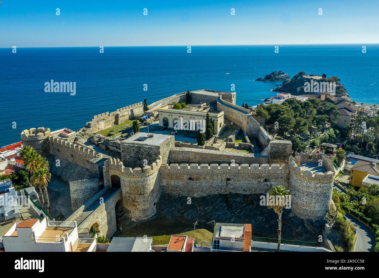 Salobrena Castle And Hilltop Town Along The Mediterranean Sea In 