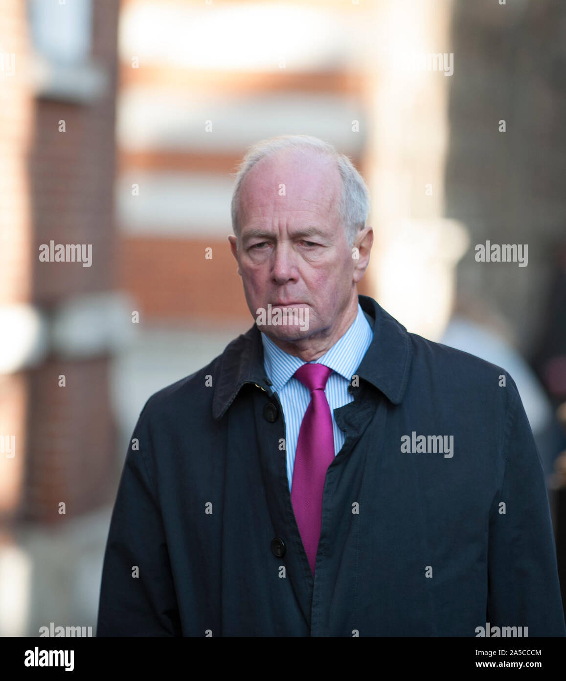 Peter Lilley, Baron, former deputy leader of the Conservative party walks away from the House of Lords after the governent is defeatd in the Brexit vote. Stock Photo