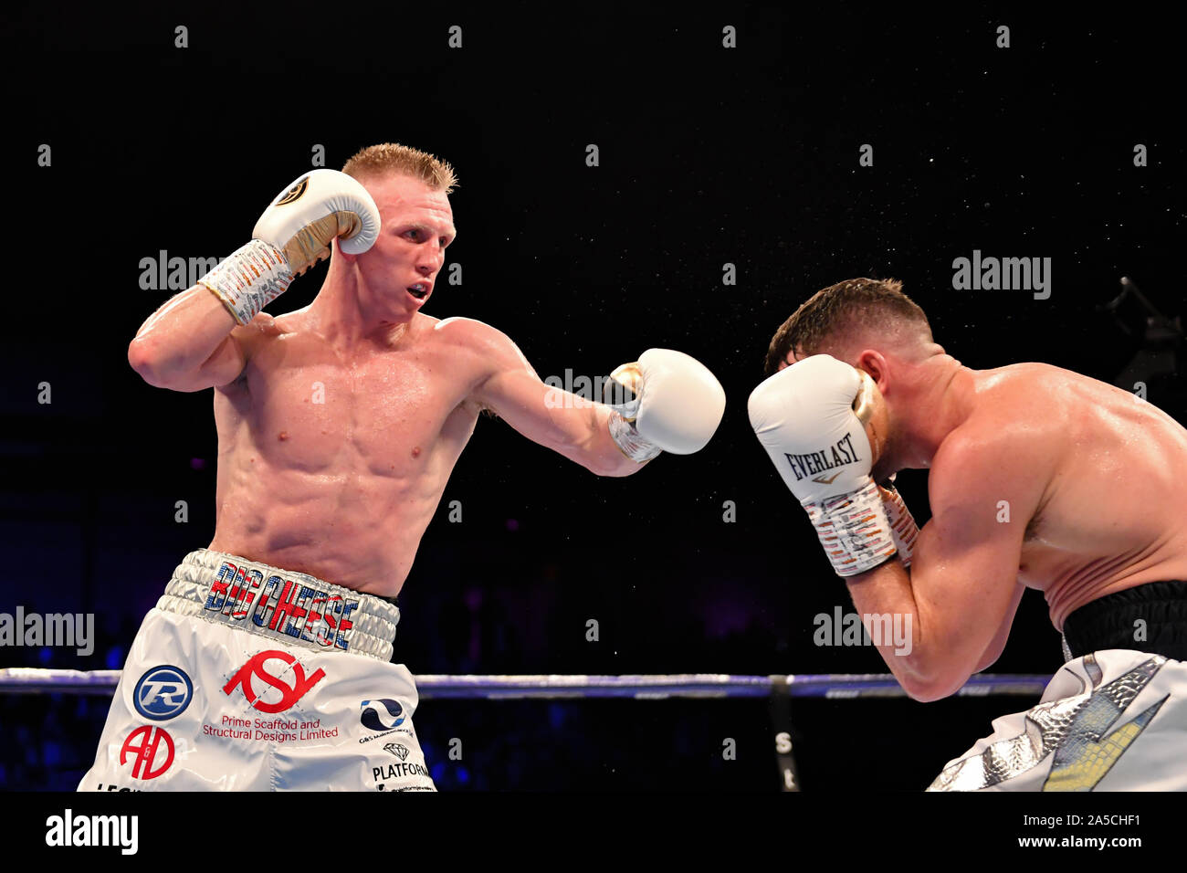 Newcastle, UK. 19th Oct, 2019. Ted Cheeseman vs Scott Fitzgerald - British Super-Welterweight Title during under fight card of Robbie Davies JR vs Lewis Ritson at Utilita Arena on Saturday, October 19, 2019 in NEWCASTLE UNITED KINGDOM. Credit: Taka G Wu/Alamy Live News Stock Photo