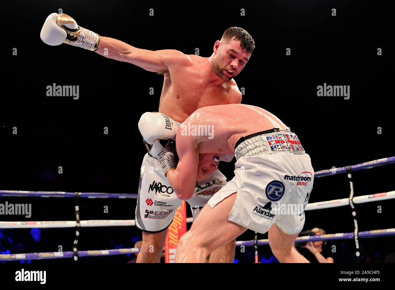 Newcastle, UK. 19th Oct, 2019. Ted Cheeseman vs Scott Fitzgerald - British Super-Welterweight Title during under fight card of Robbie Davies JR vs Lewis Ritson at Utilita Arena on Saturday, October 19, 2019 in NEWCASTLE UNITED KINGDOM. Credit: Taka G Wu/Alamy Live News Stock Photo