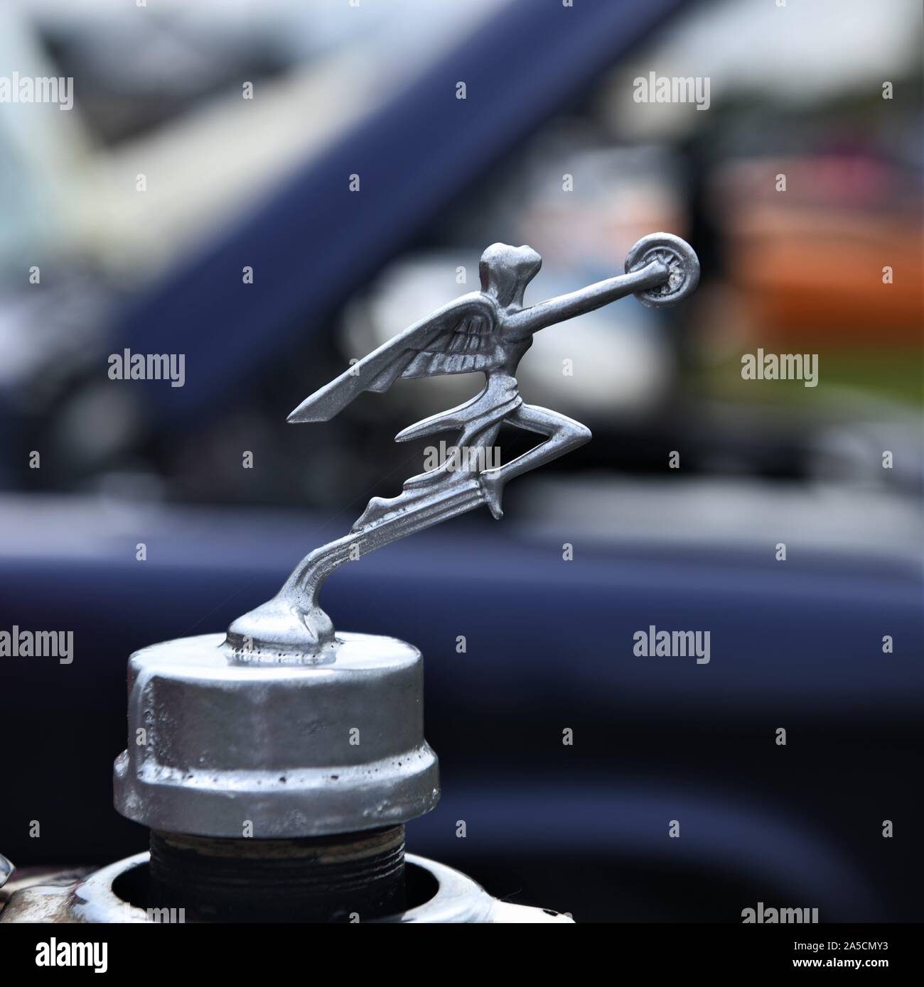 The Winged Lady hood ornament. Stock Photo