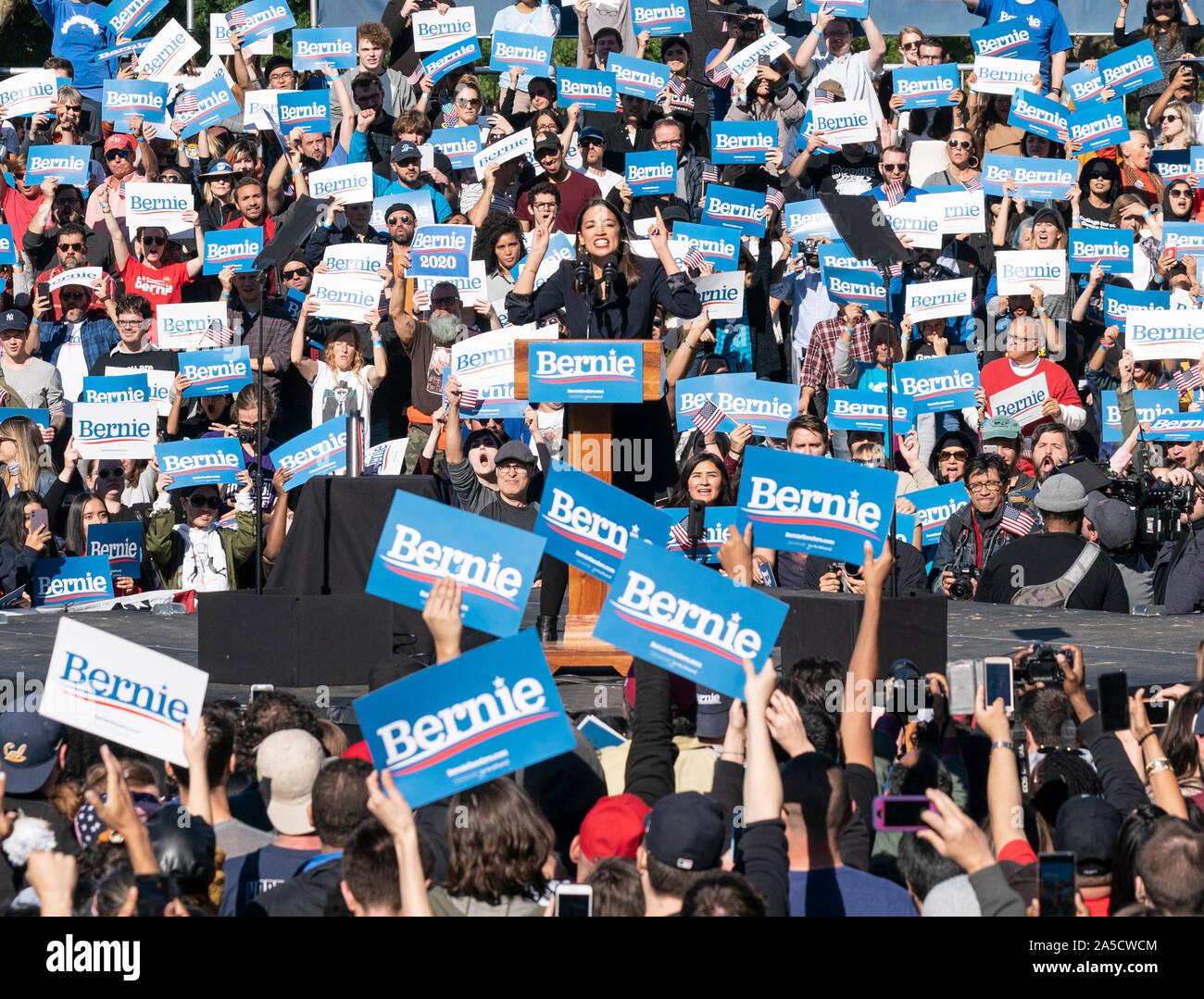 New York, NY - October 19, 2019: U.S. Representative Alexandria Ocasio ...