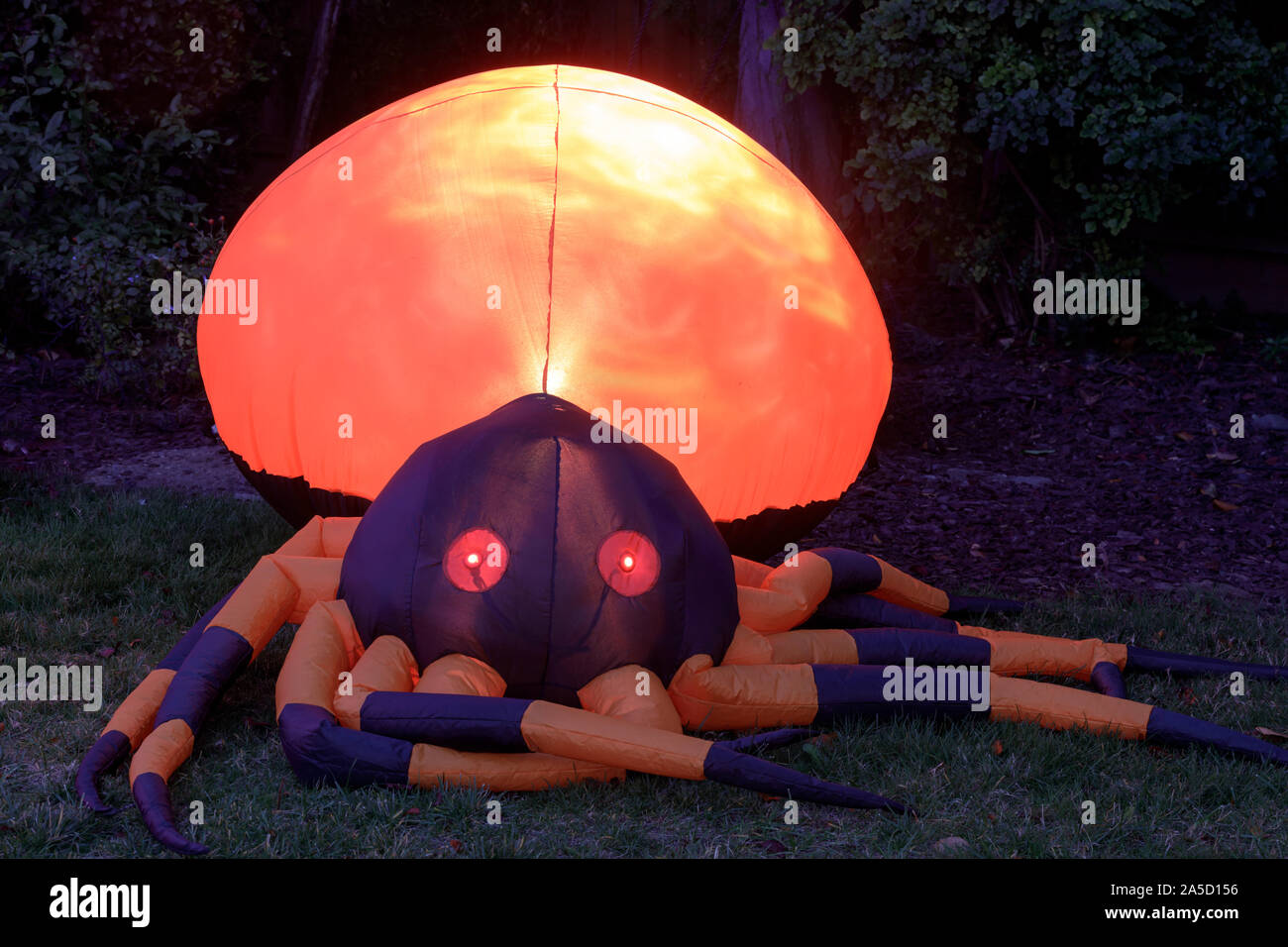 Inflatable Giant Spider Glowing in the Dark Stock Photo Alamy