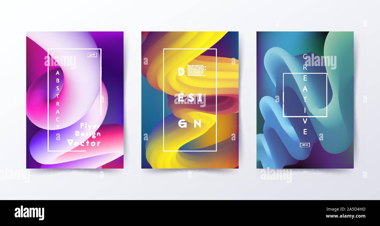 Colorful gradient shapes. Fluid poster template. Modern design for presentation, invitation, flyer, poster Stock Vector