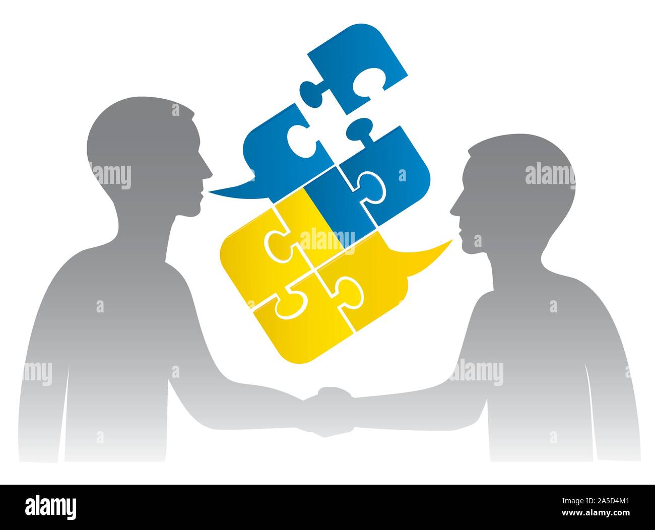 Ukrainian dialog.Concept for Ukrainian political or business discussion. Vector available. Stock Vector
