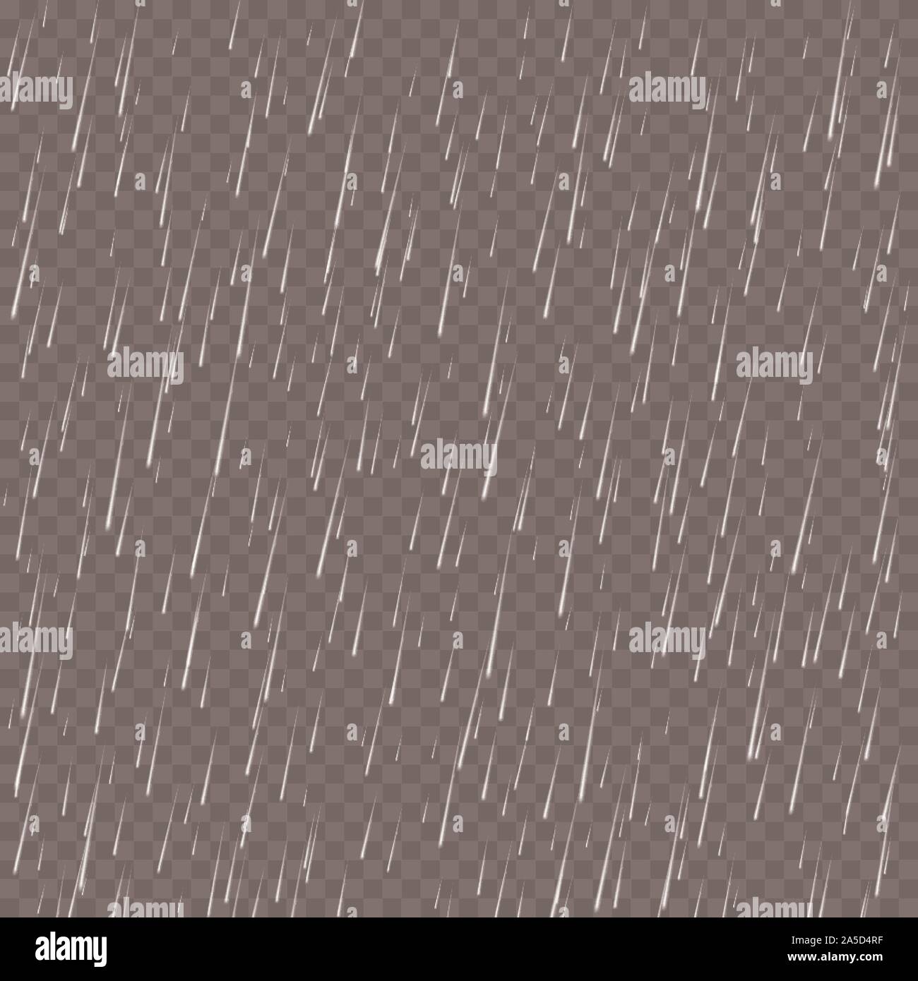 Rain drop effect. Rainfall texture isolated on transparent background. Vector Stock Vector