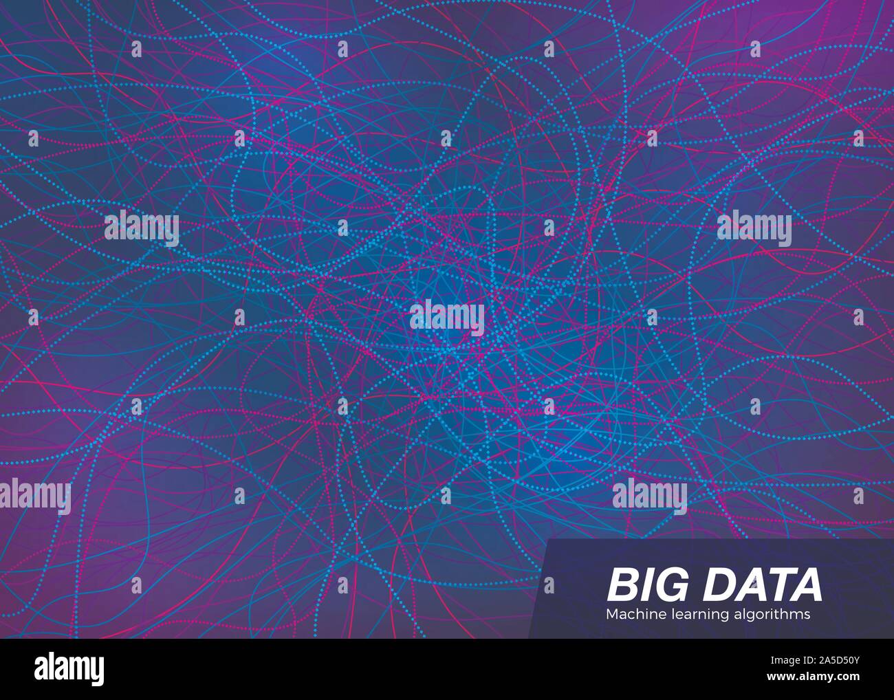 Big Data Visual Concept. Abstract Technology Background. Music Waves Composition. Vector Stock Vector