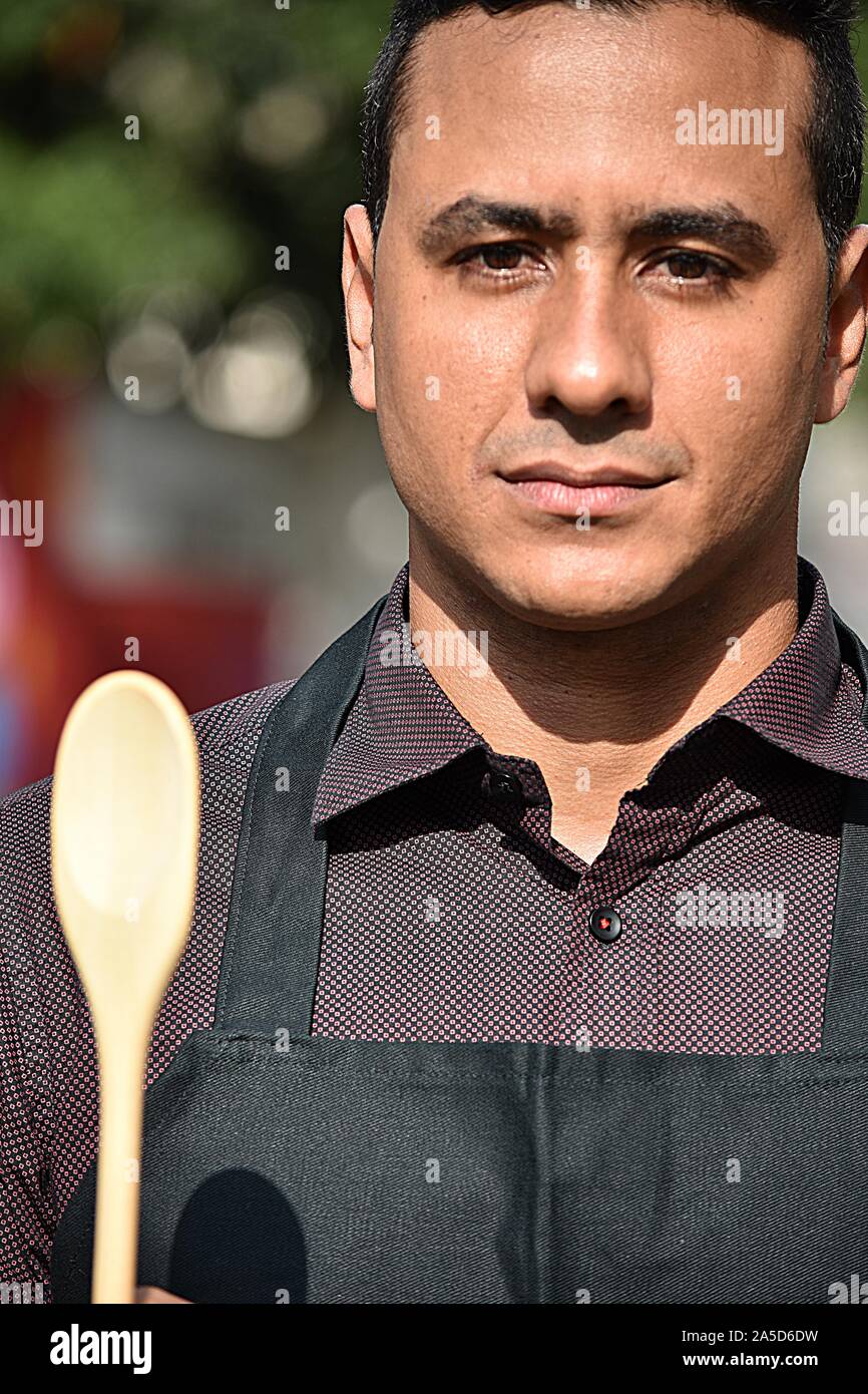 Serious Adult Male Chef Or Cook Stock Photo