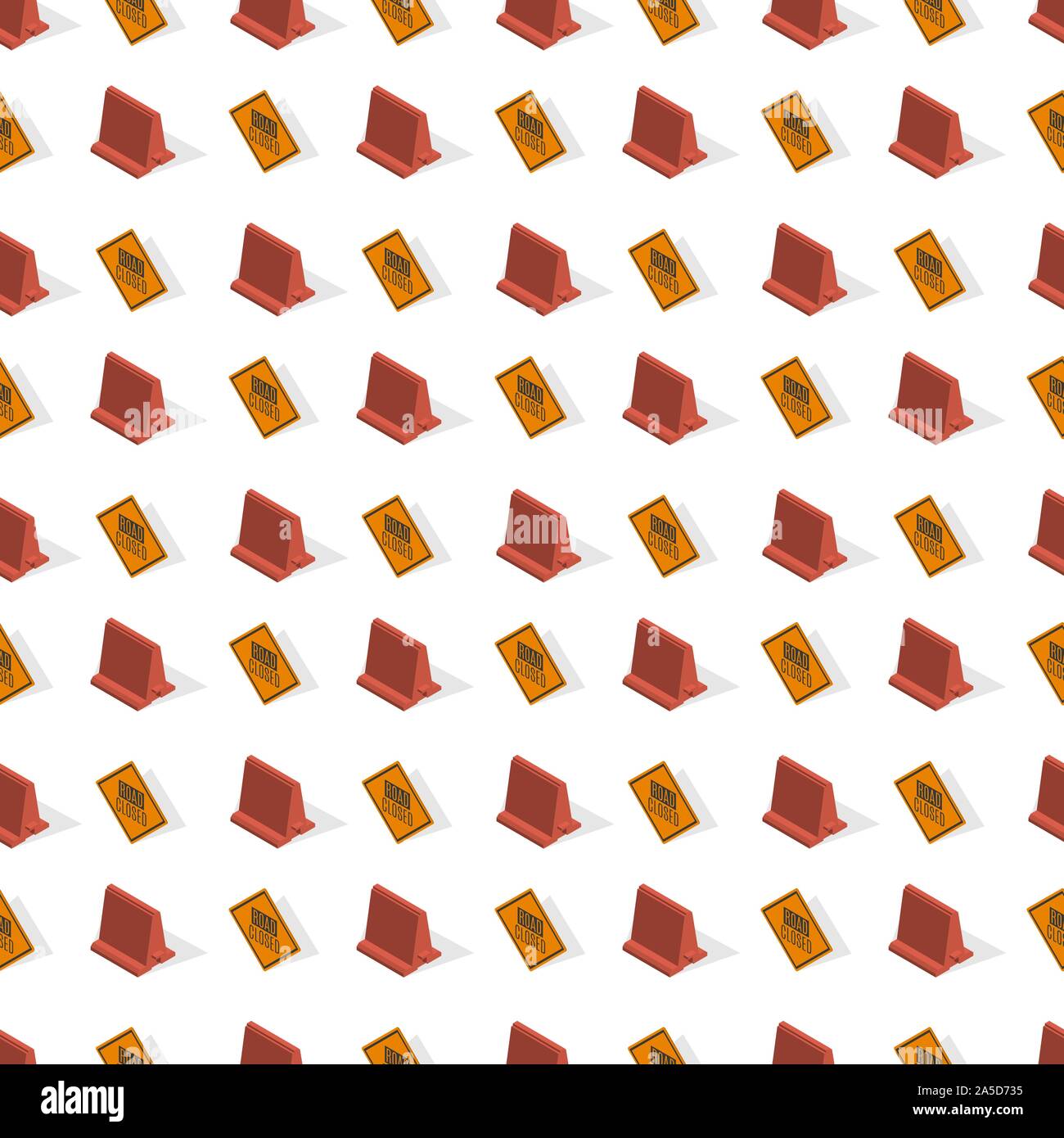 Seamless background from a set of under construction design elements, vector illustration. Stock Vector