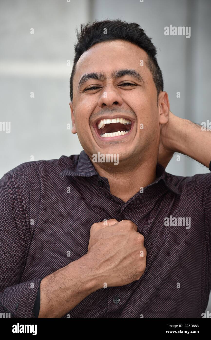 Man And Laughter Stock Photo