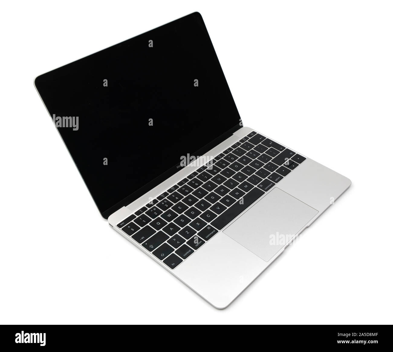 Apple 12' MacBook cut out isolated on white background Stock Photo