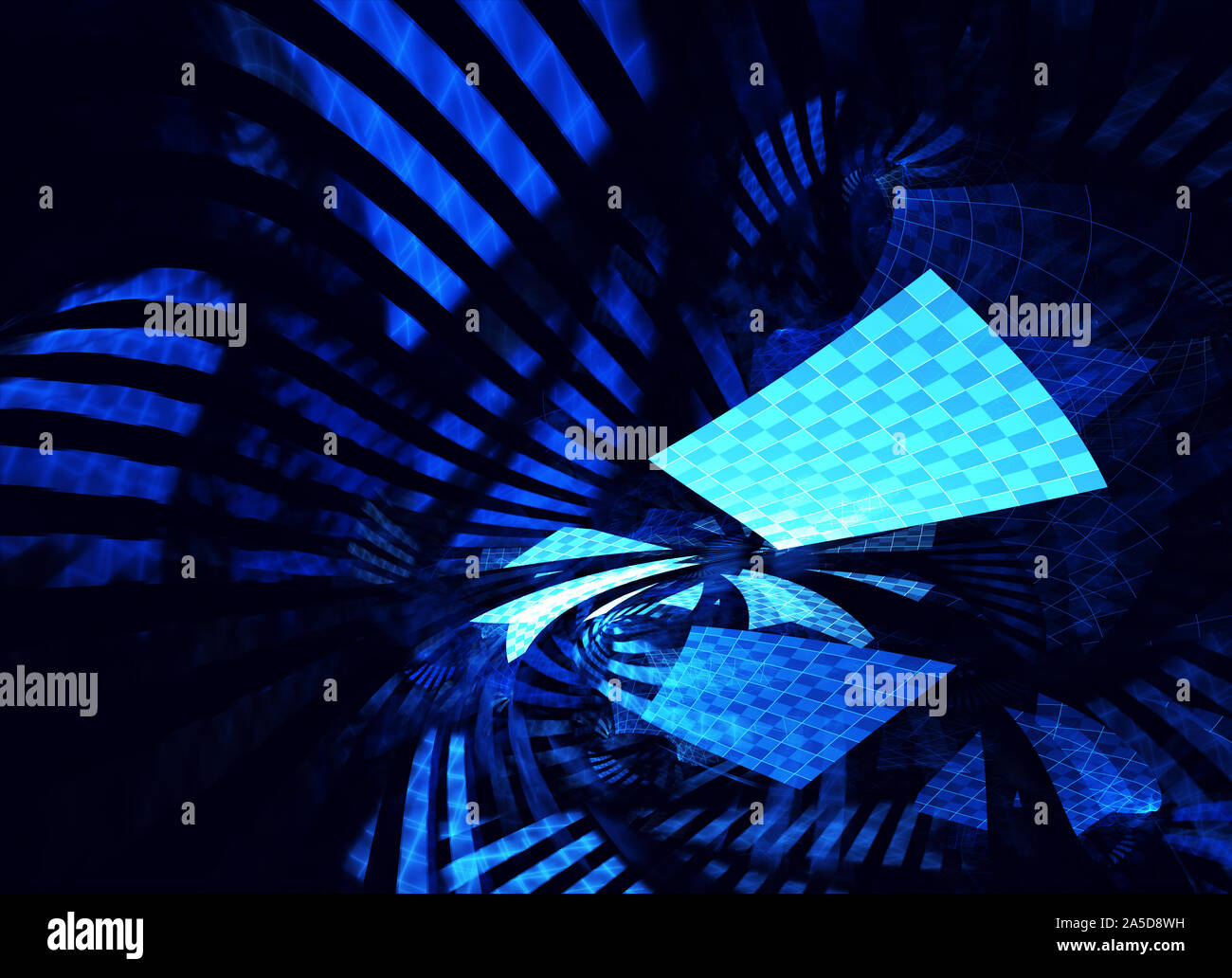 Dynamic curves ands blur pattern. Fractal graphics. Science and technology concept. Stock Photo