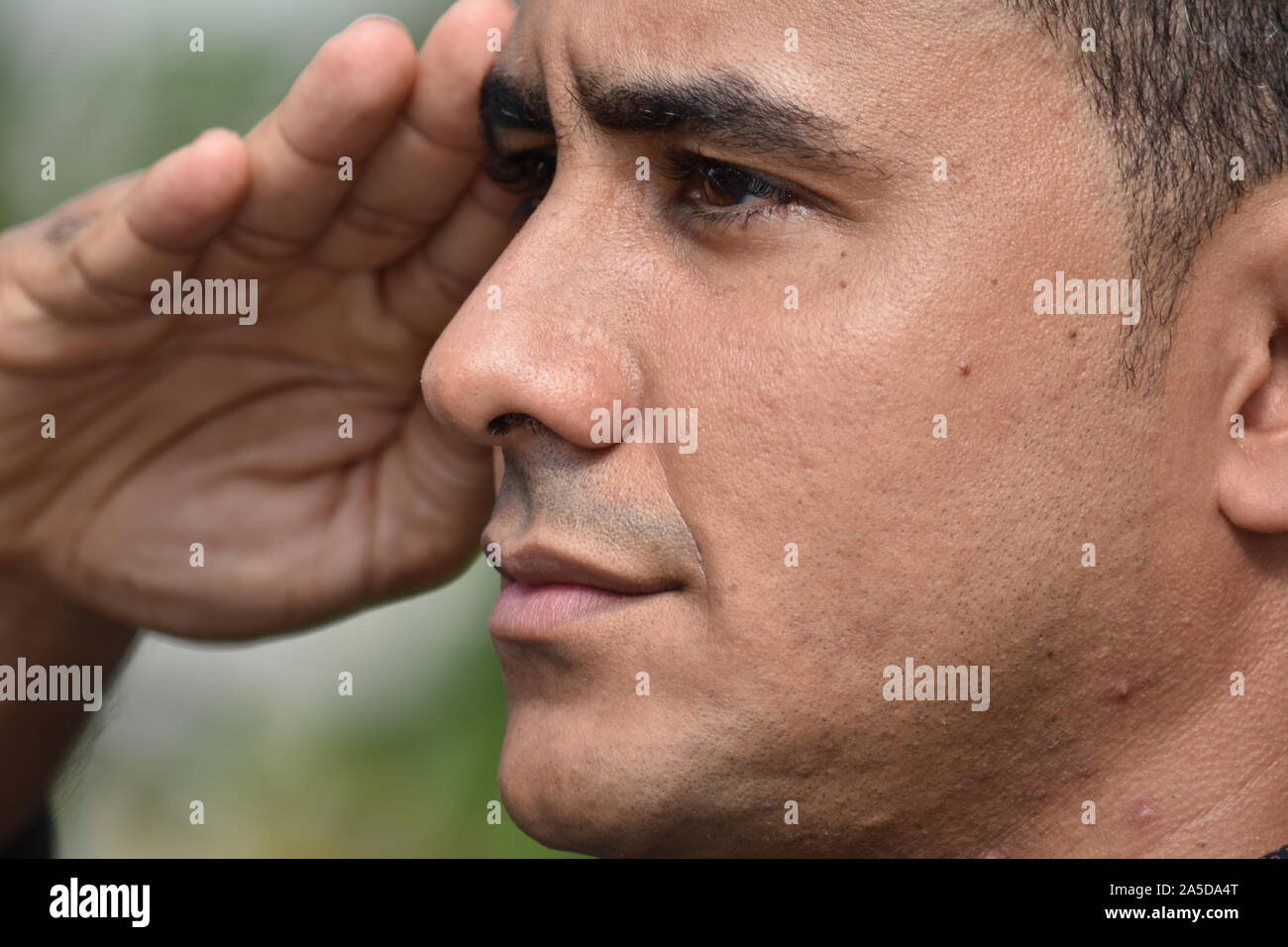 Diverse Male Saluting Stock Photo - Alamy