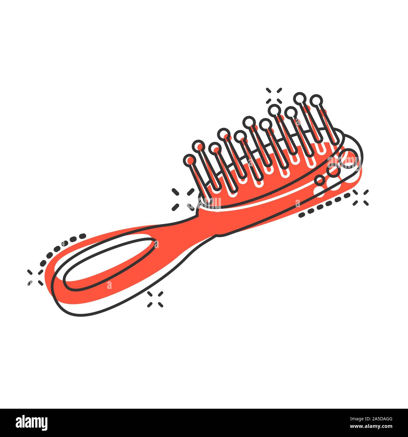 Hair brush icon in comic style. Comb accessory vector cartoon illustration  pictogram splash effect Stock Vector Image & Art - Alamy