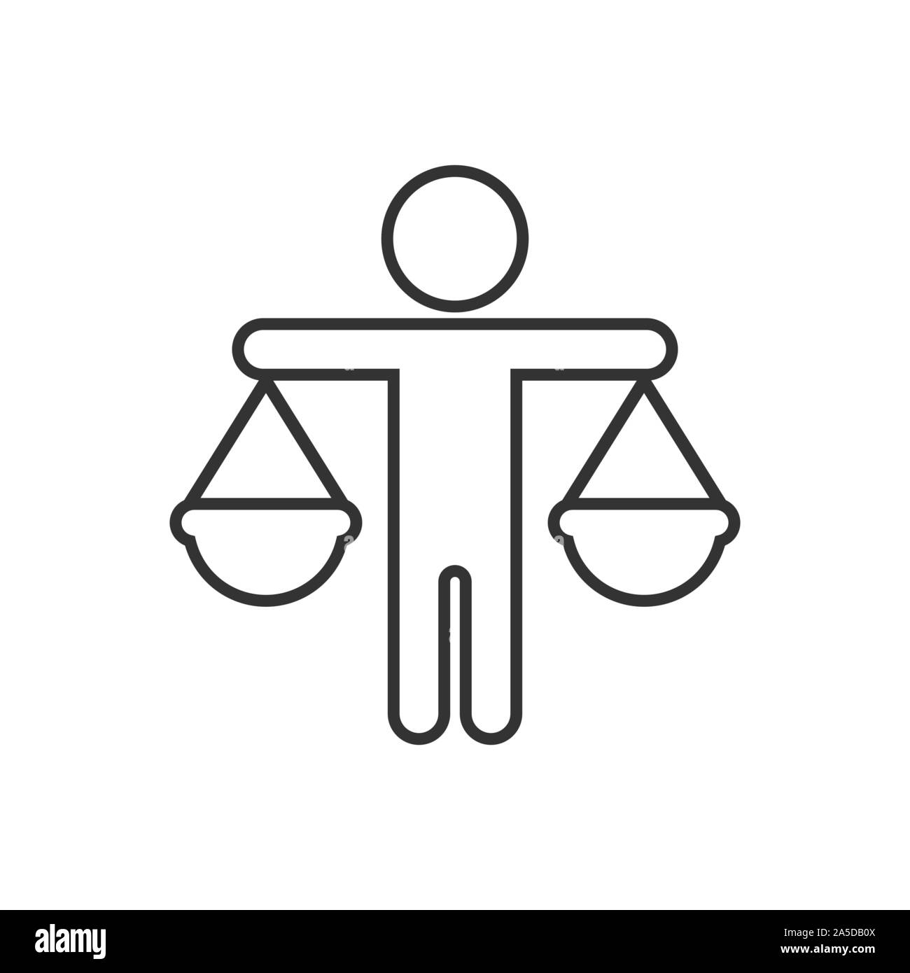 Ethic balance icon in flat style. Honesty vector illustration on isolated background. Decision business concept. Stock Vector