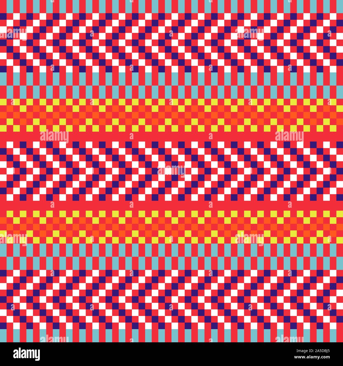 Geometric herringbone stripes seamless pattern pixel blocks shapes texture. Stock Vector