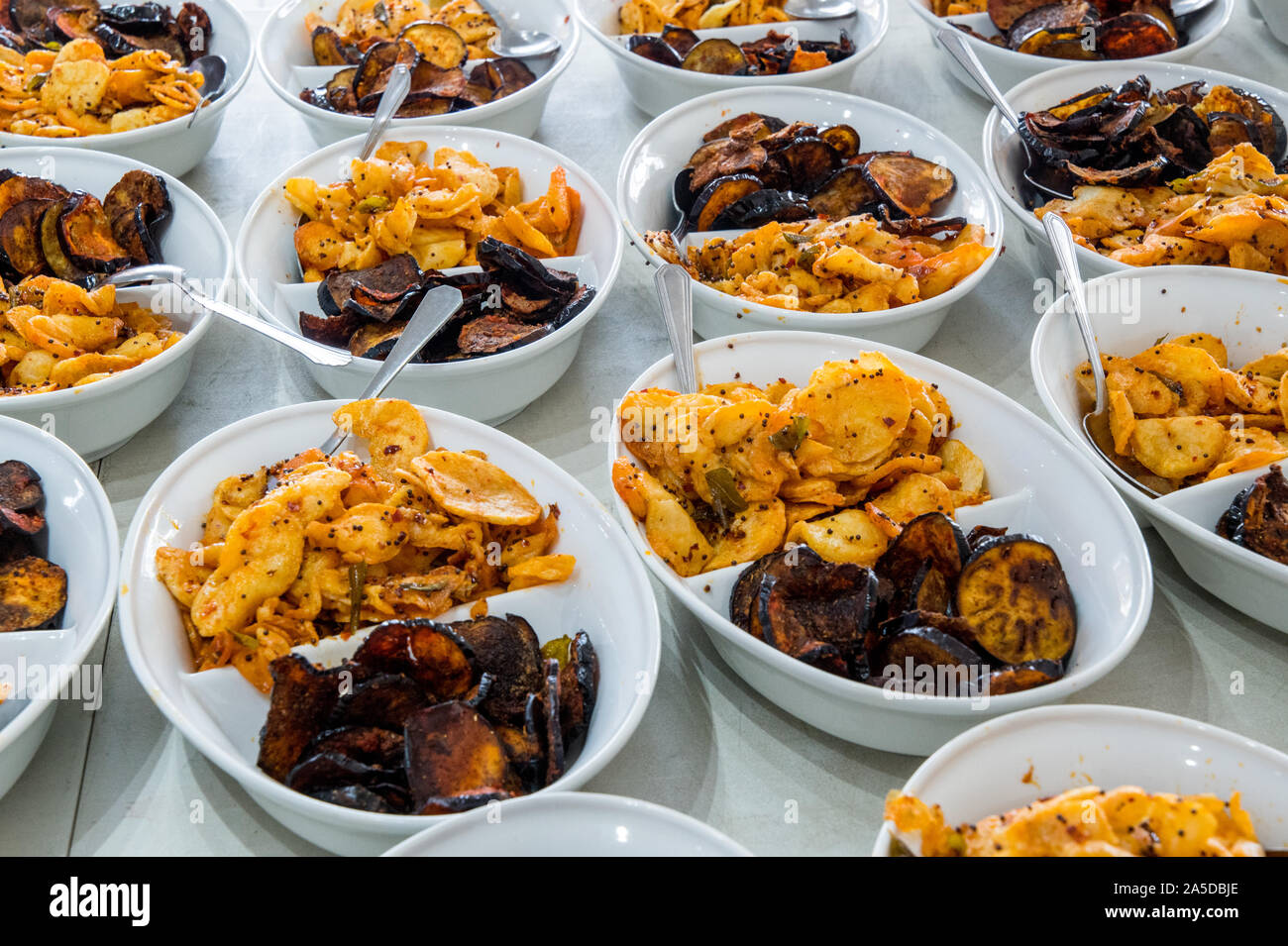 Lovely Collection of fried and grilled vegetables ready to be served Stock Photo