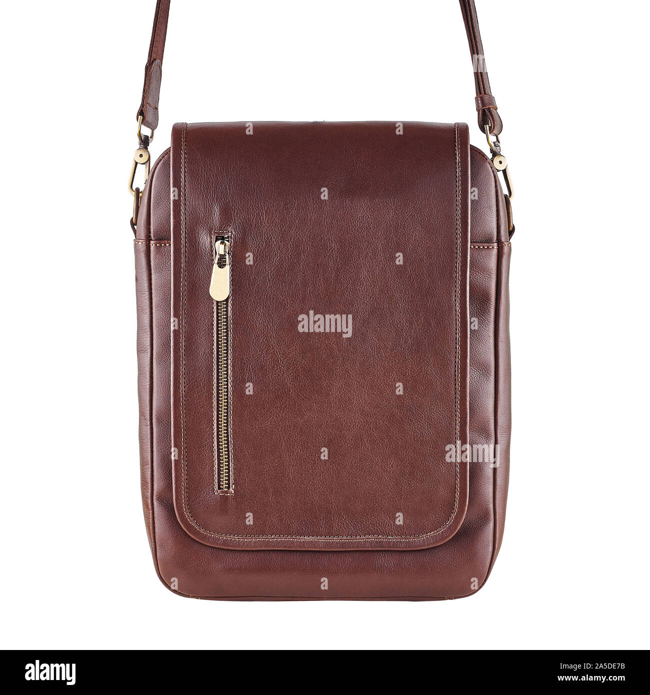 Leathercraft bag isolated on a white background Stock Photo