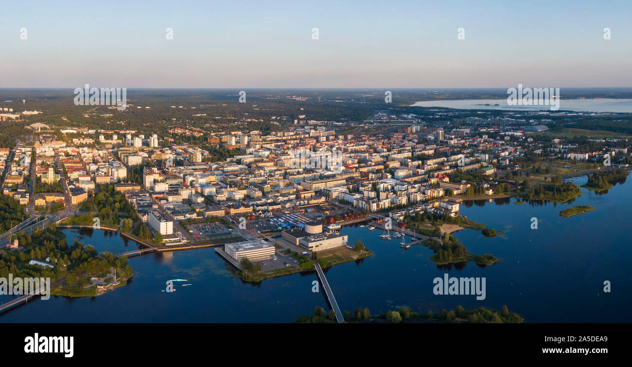 Aerial view of the Oulu city in Finland Stock Photo Alamy