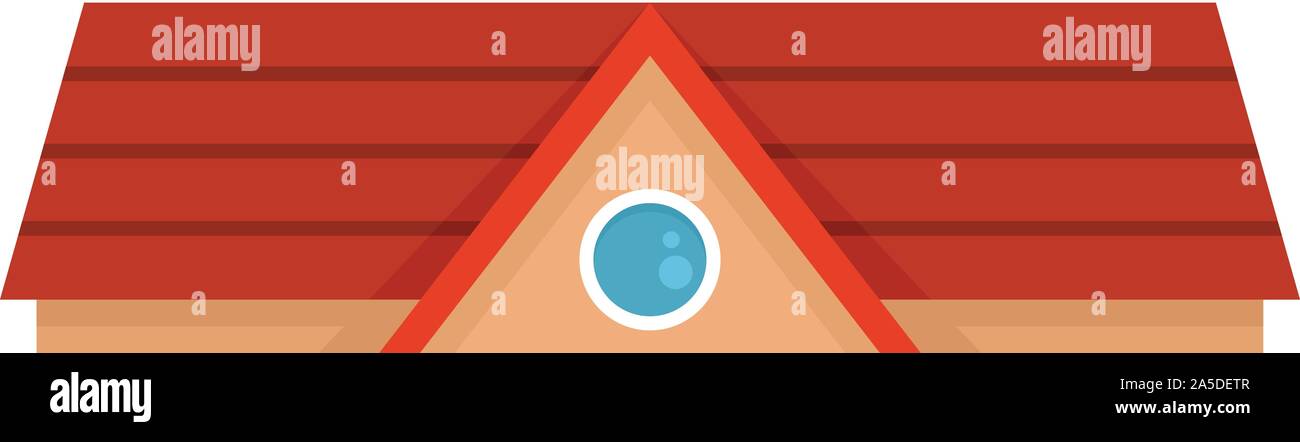 Red house roof icon. Flat illustration of red house roof vector icon ...