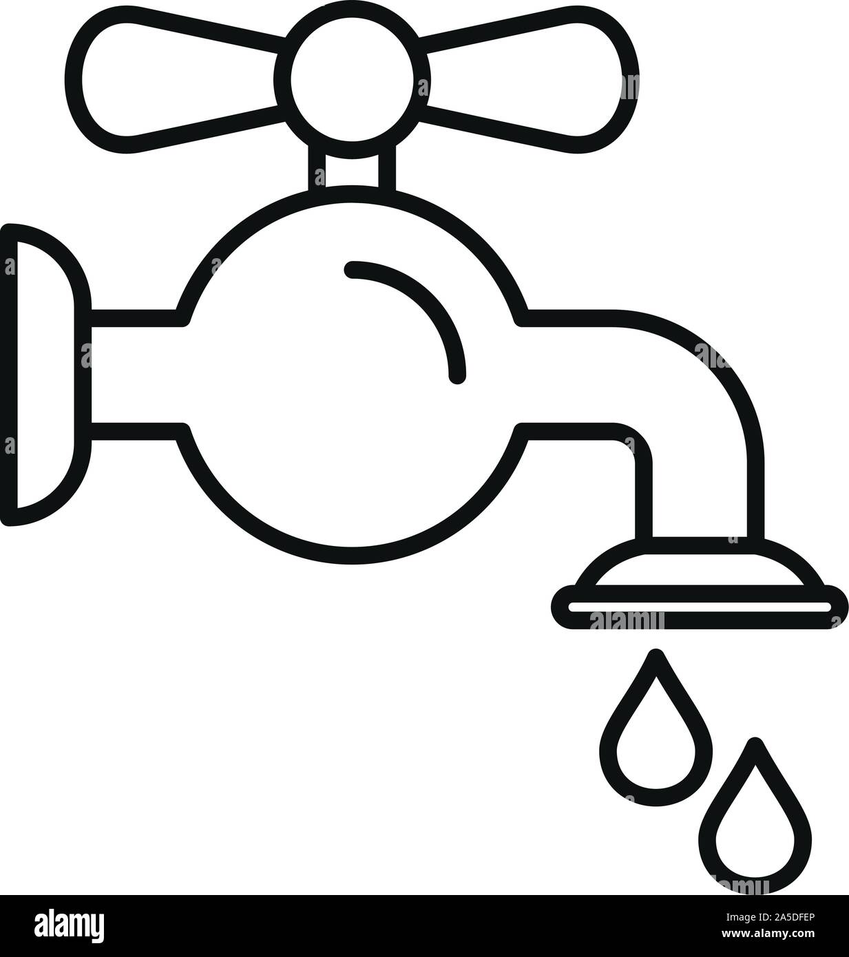 Water tap icon. Outline water tap vector icon for web design isolated on white background Stock