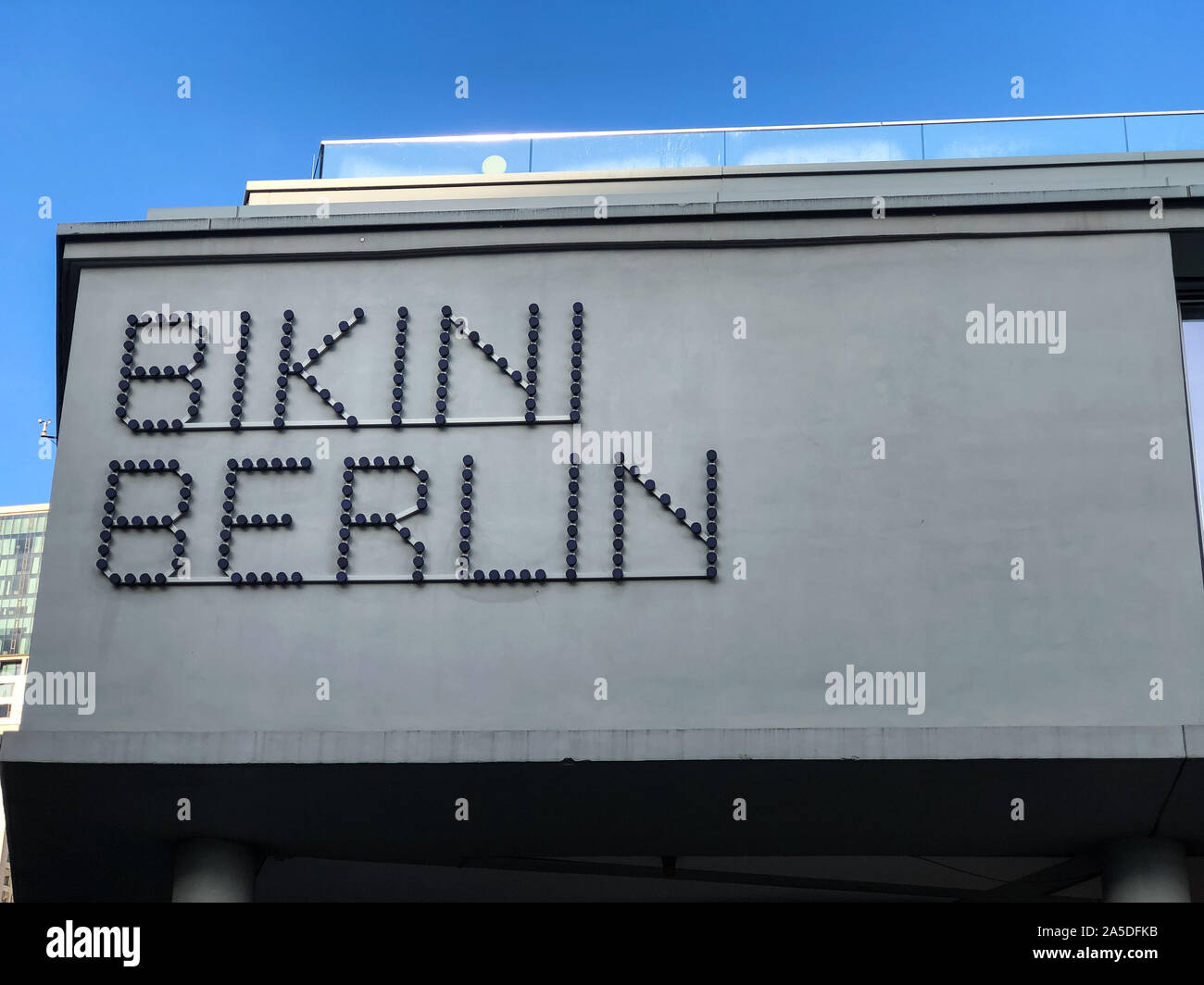 Berlin, Germany - Oct 9, 2019: The sign above the entrace to Bikini Berlin Stock Photo