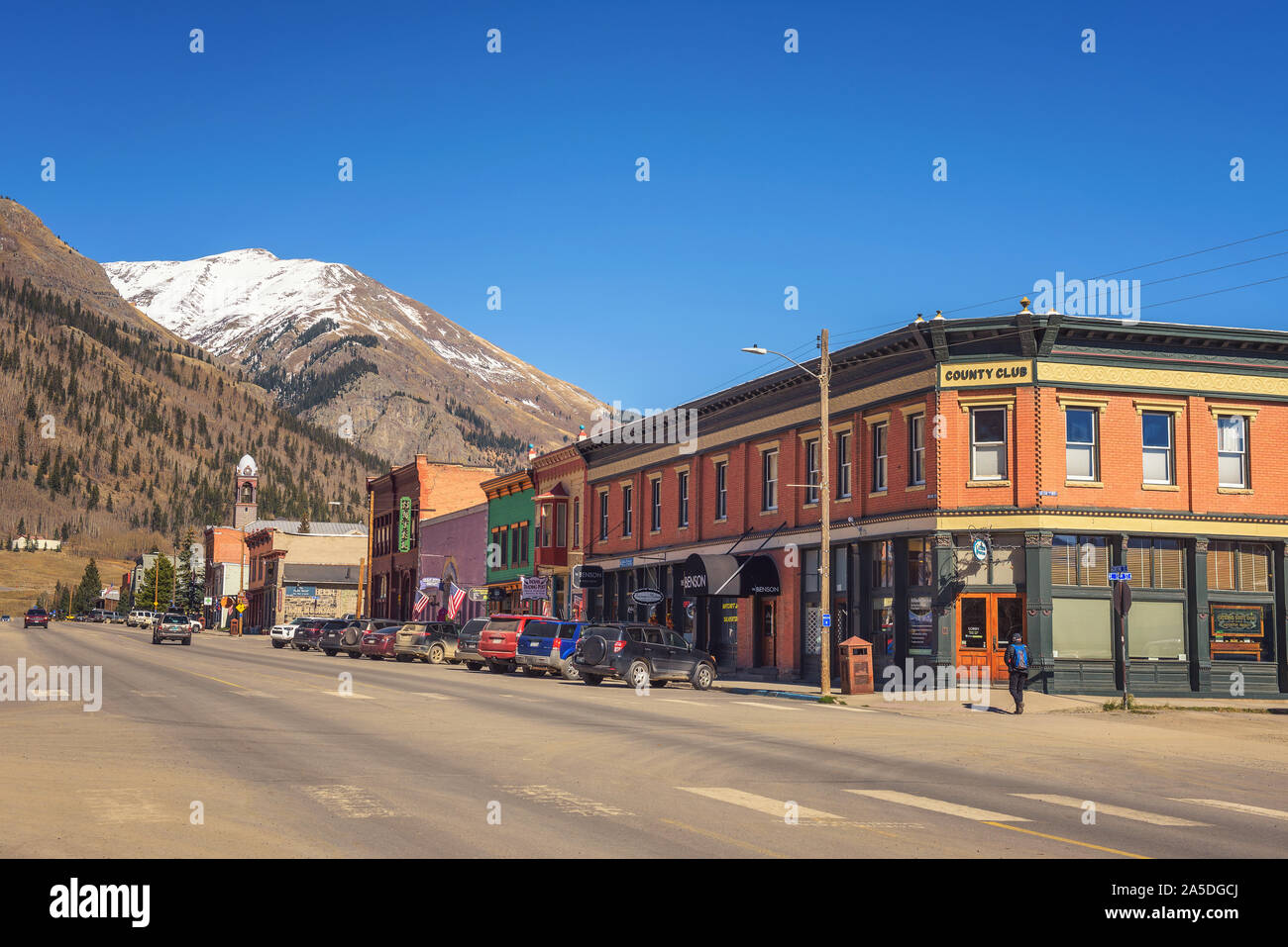 Silverton Historic District in Colorado Stock Photo