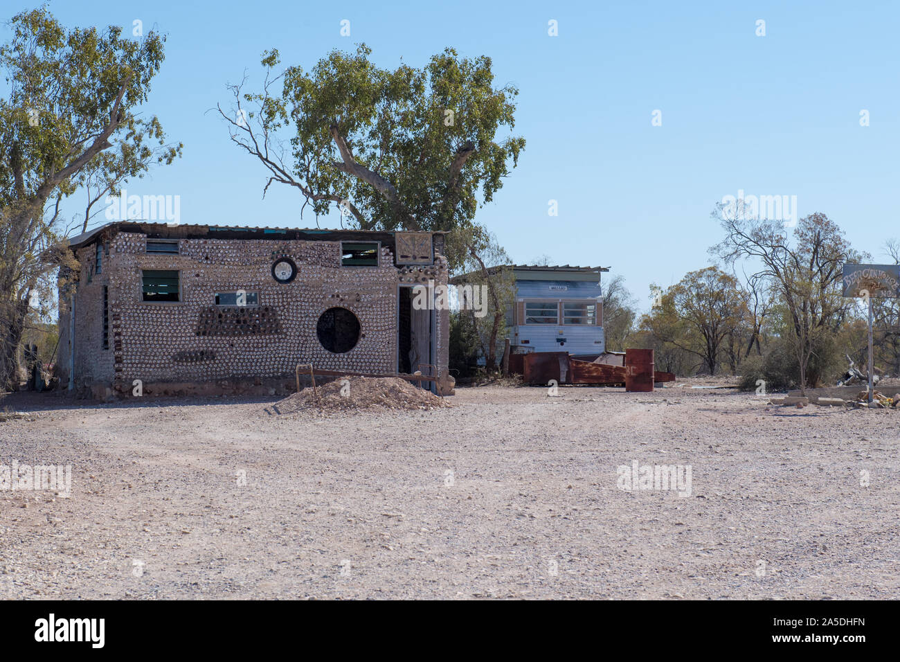 Bottle house in Lightning Ridge, New South Wales, Australia Stock Photo