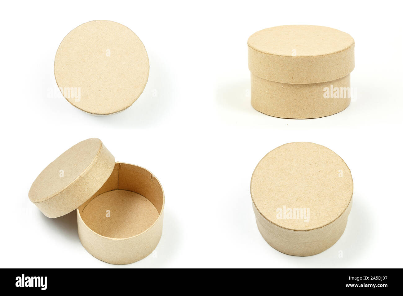 small gift boxes made of biodegradable cardboard on a white isolated