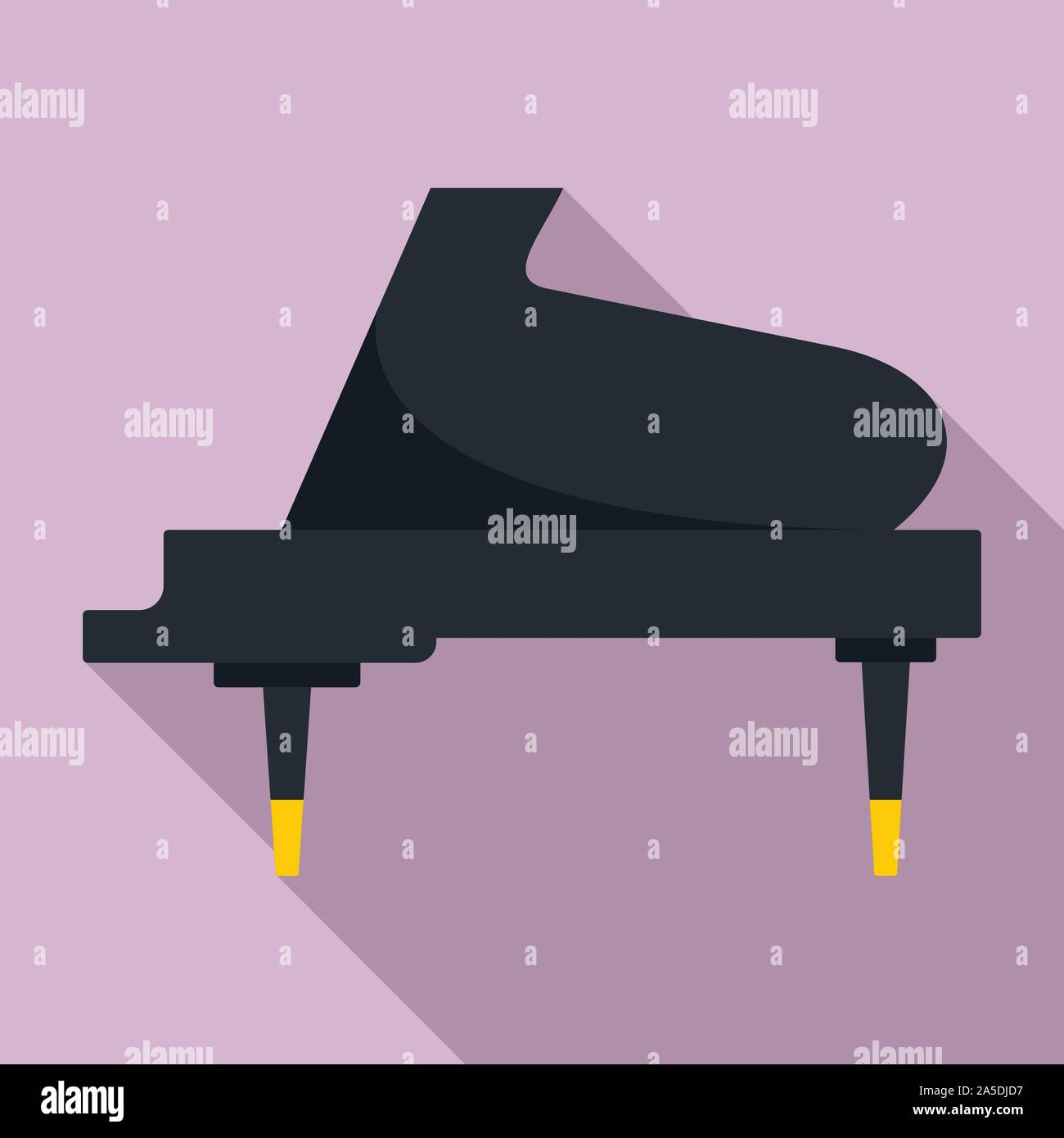 Grand piano instrument icon. Flat illustration of grand piano ...