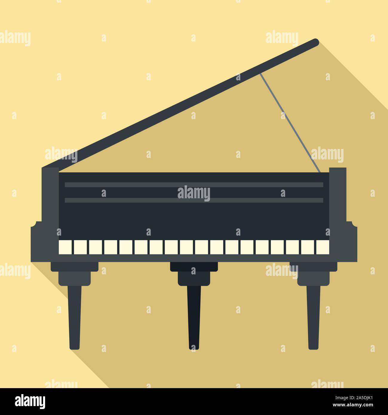 Classic grand piano icon. Flat illustration of classic grand piano ...