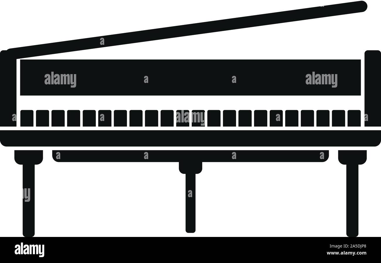 Open grand piano icon. Simple illustration of open grand piano vector ...