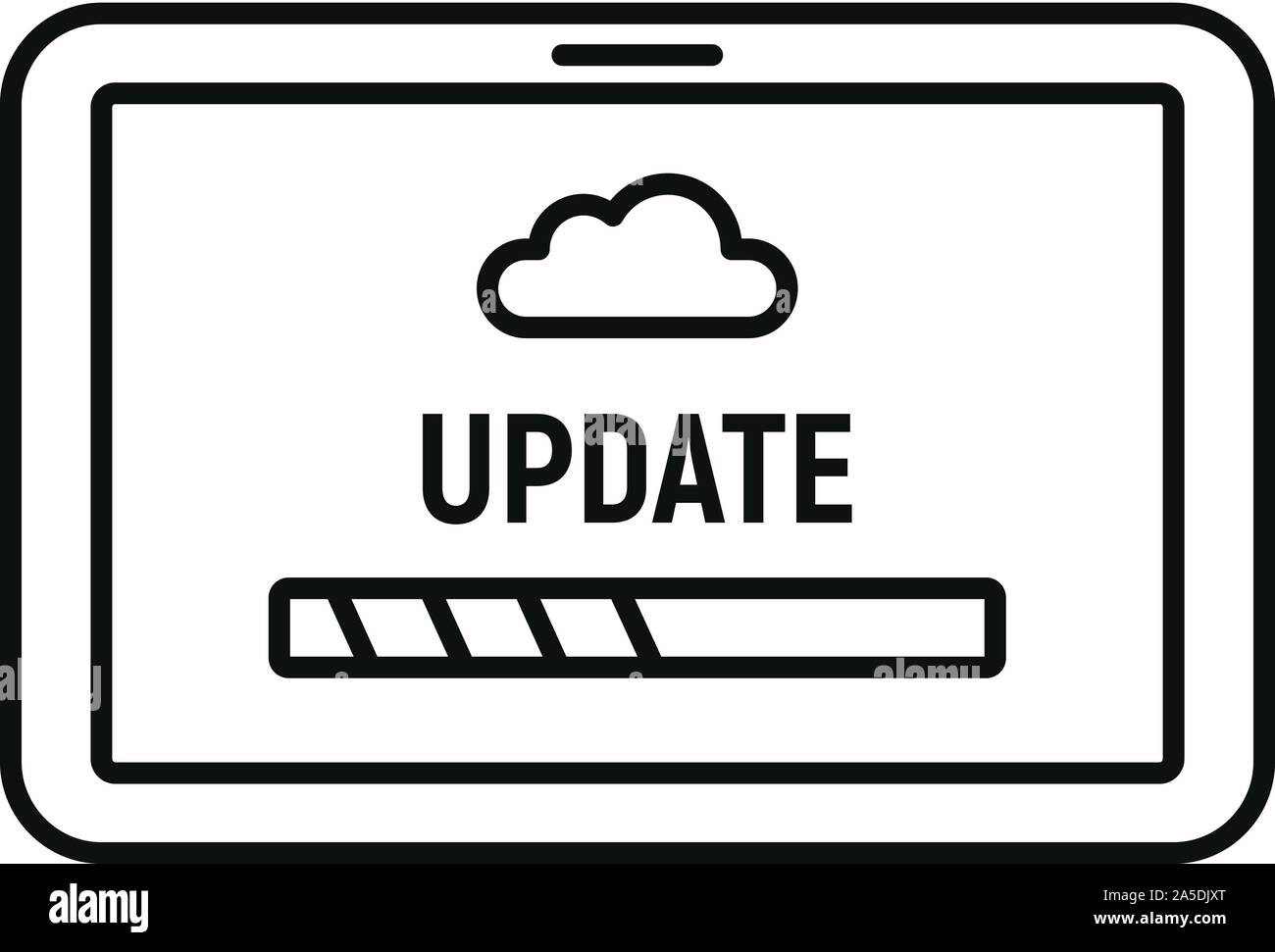 Tablet update icon. Outline tablet update vector icon for web design isolated on white background Stock Vector