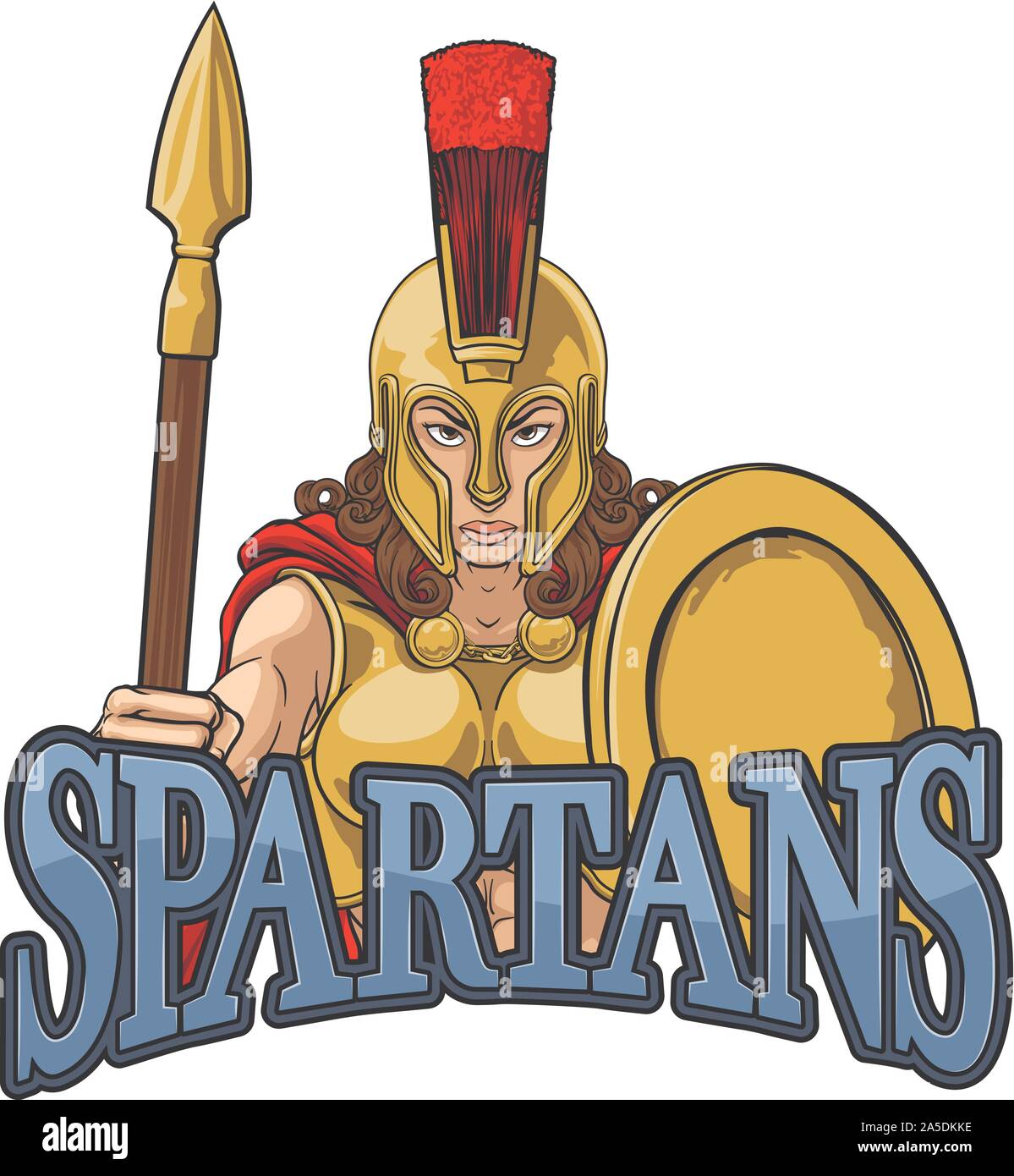 Spartan Trojan Female Warrior Gladiator Woman Stock Vector