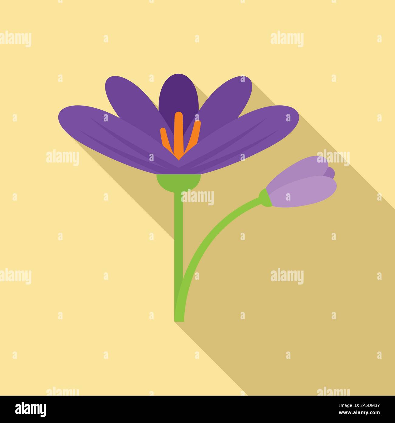 Crocus flower icon. Flat illustration of crocus flower vector icon for