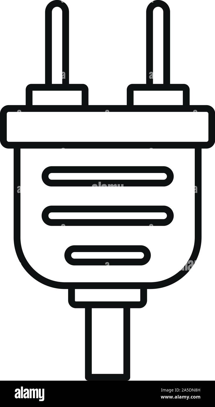 Plug icon. Outline plug vector icon for web design isolated on white ...