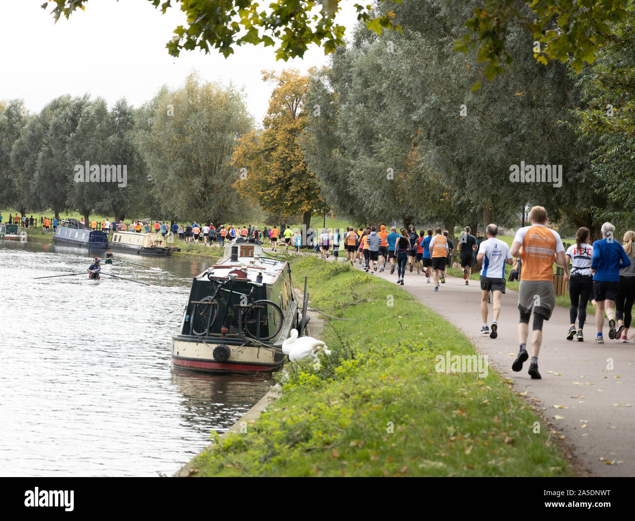 Runners on Midsummer Common, Cambridge during the Town and Gown 10k run ...